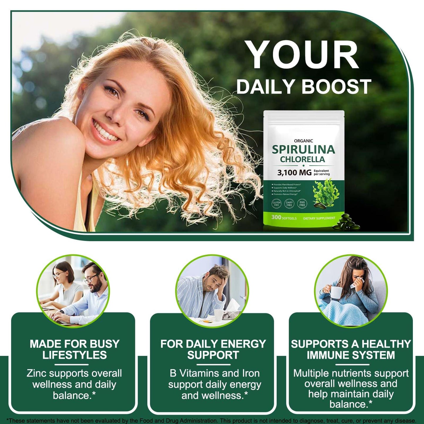 VOGSIG Spirulina Chlorella Softgels 300