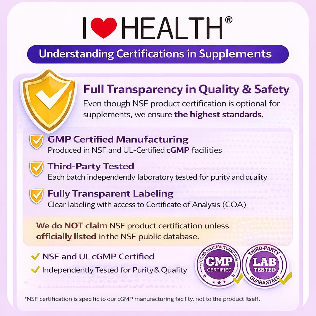 I LOVE HEALTH NMN 500MG Capsule, 60 Count