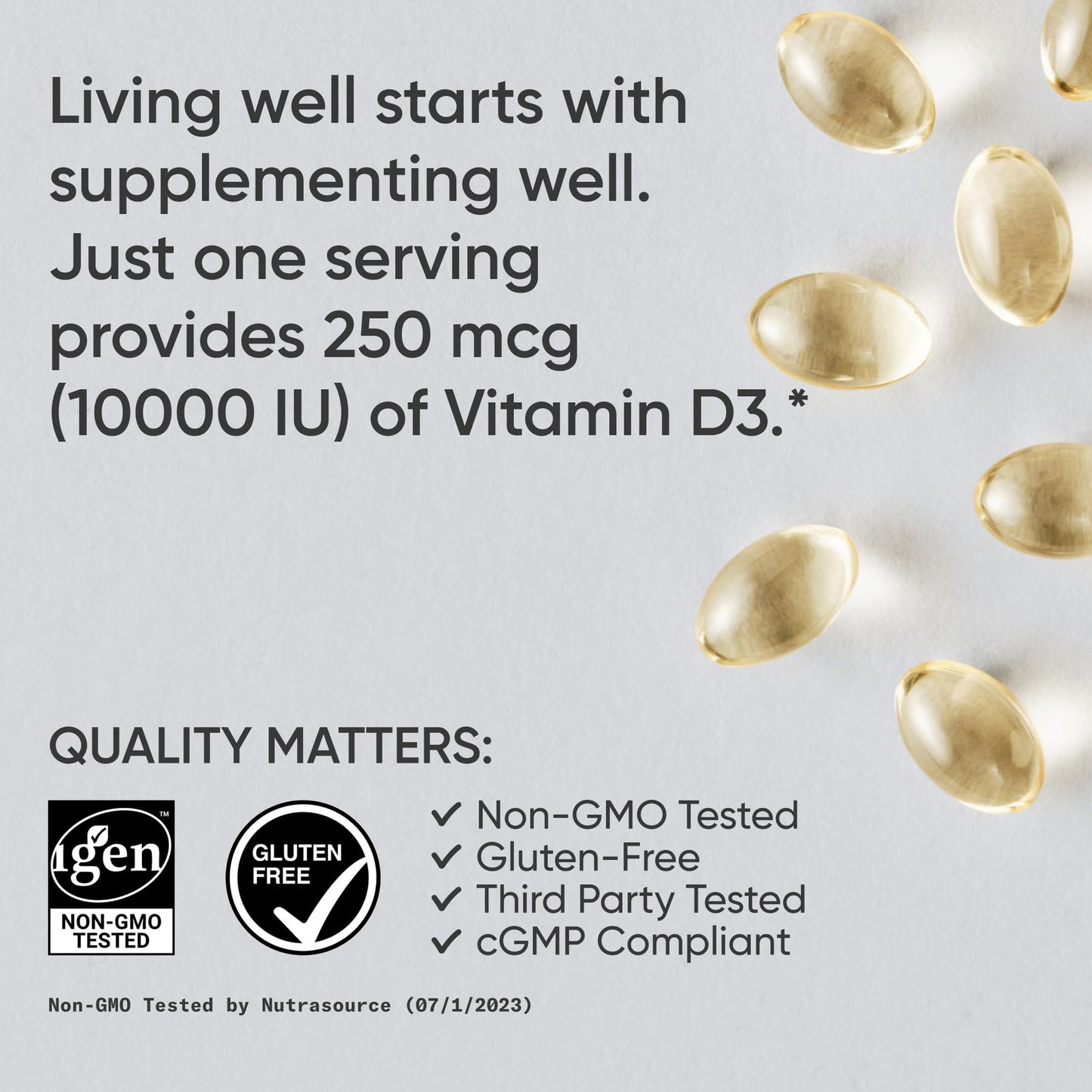 Sports Research Vitamin D3 10,000iu/250mcg with Coconut Oil Softgels 120 Count