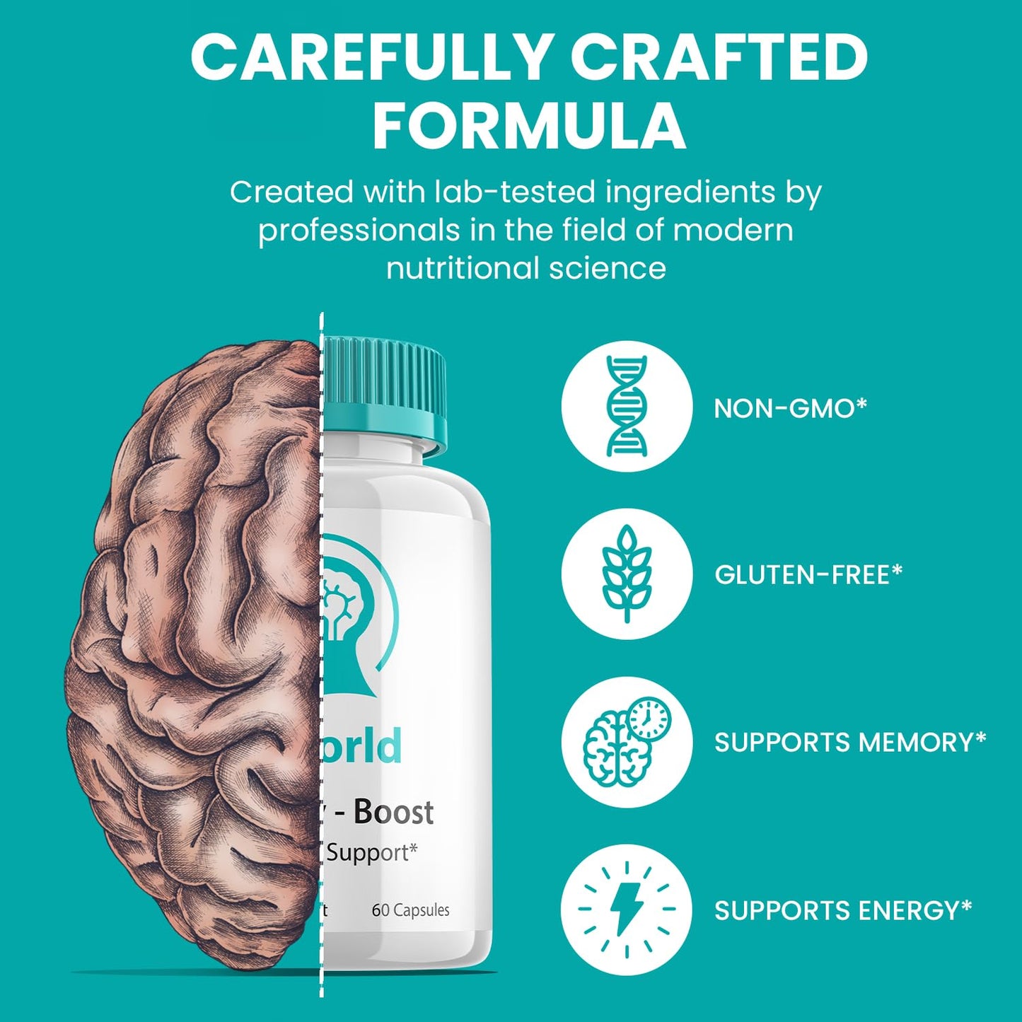 Indelo Tiworld Brain Supplement Capsules, 120 Capsules