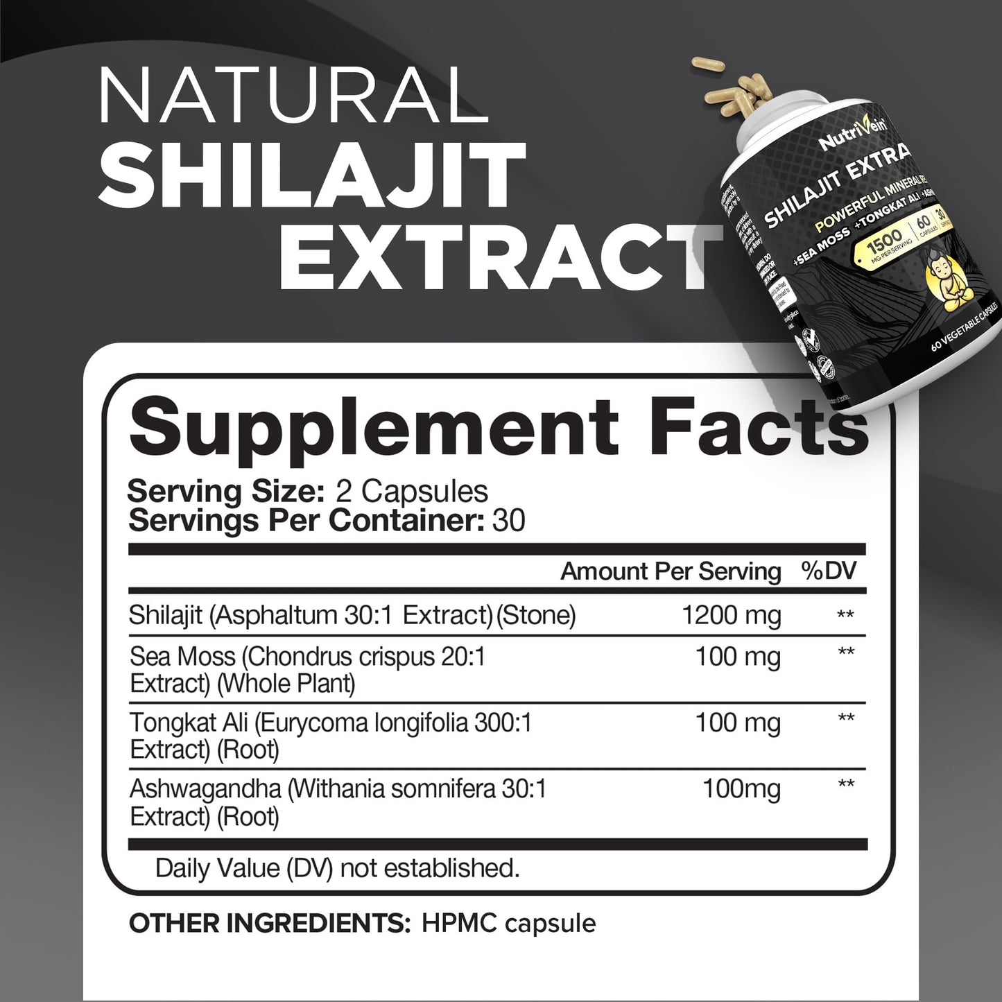 Nutrivein Shilajit Capsule, 60 Capsules