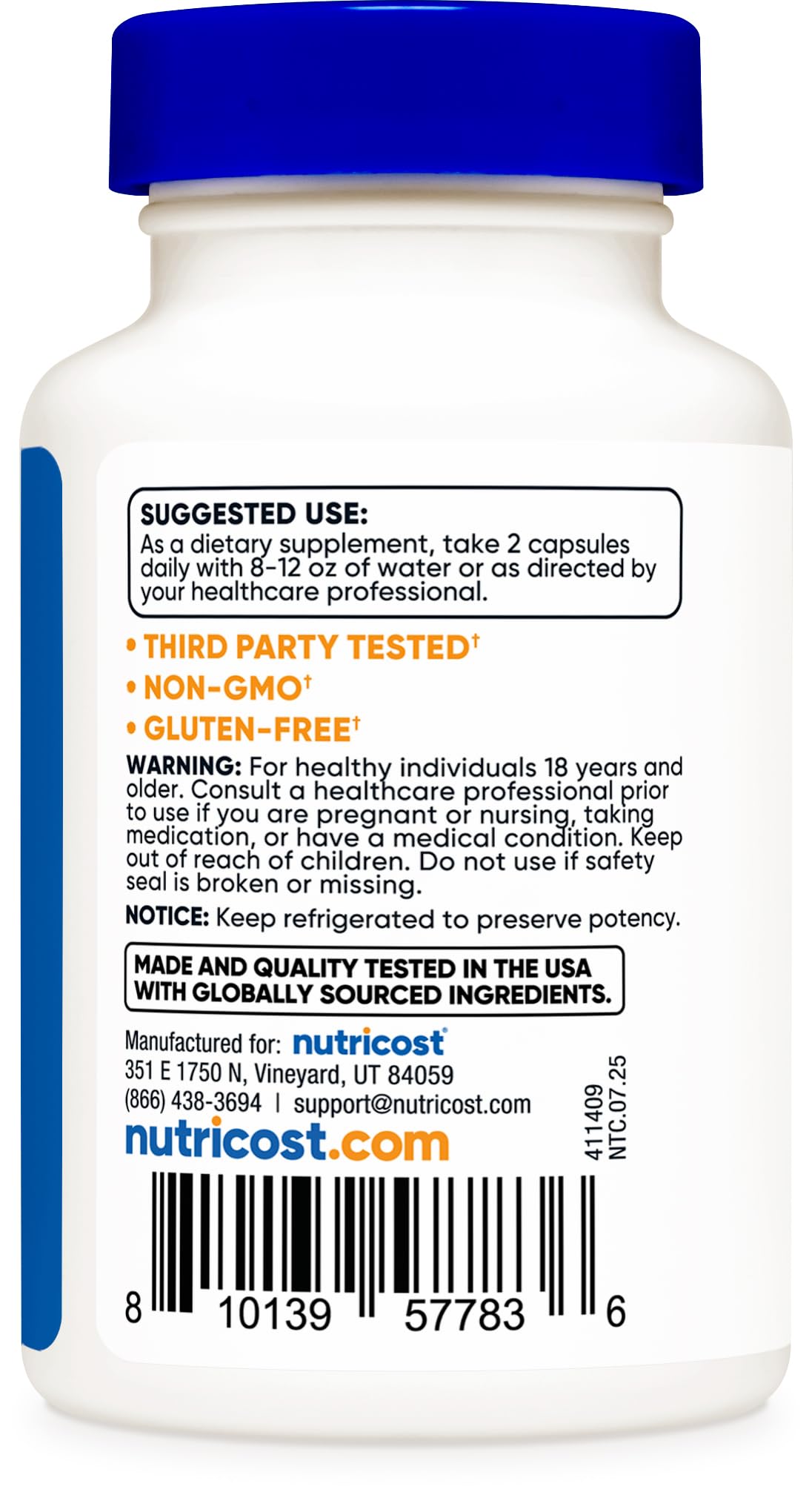 Nutricost NMNH Supplement 500mg, 60 Capsules