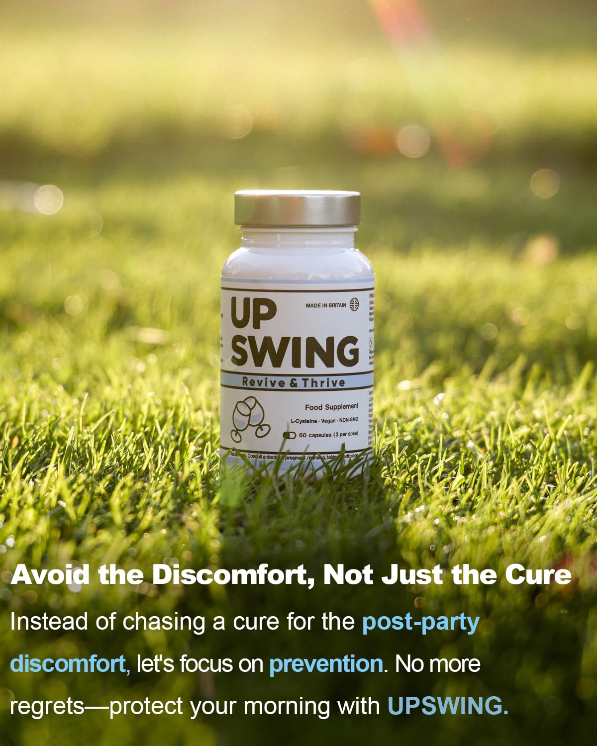 Upswing Pre & Post Drinking Supplement Vitamin B Complex Capsule, 60 Capsules