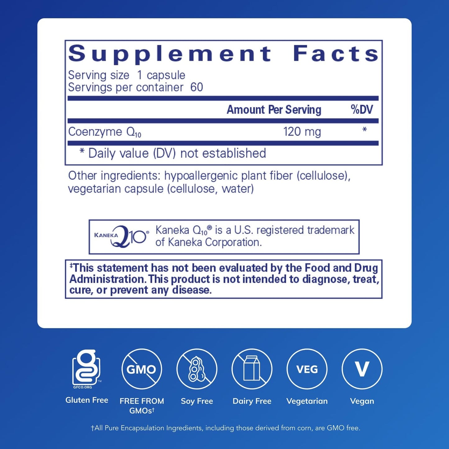 Pure Encapsulations CoQ10 120 mg Capsule 60 Count
