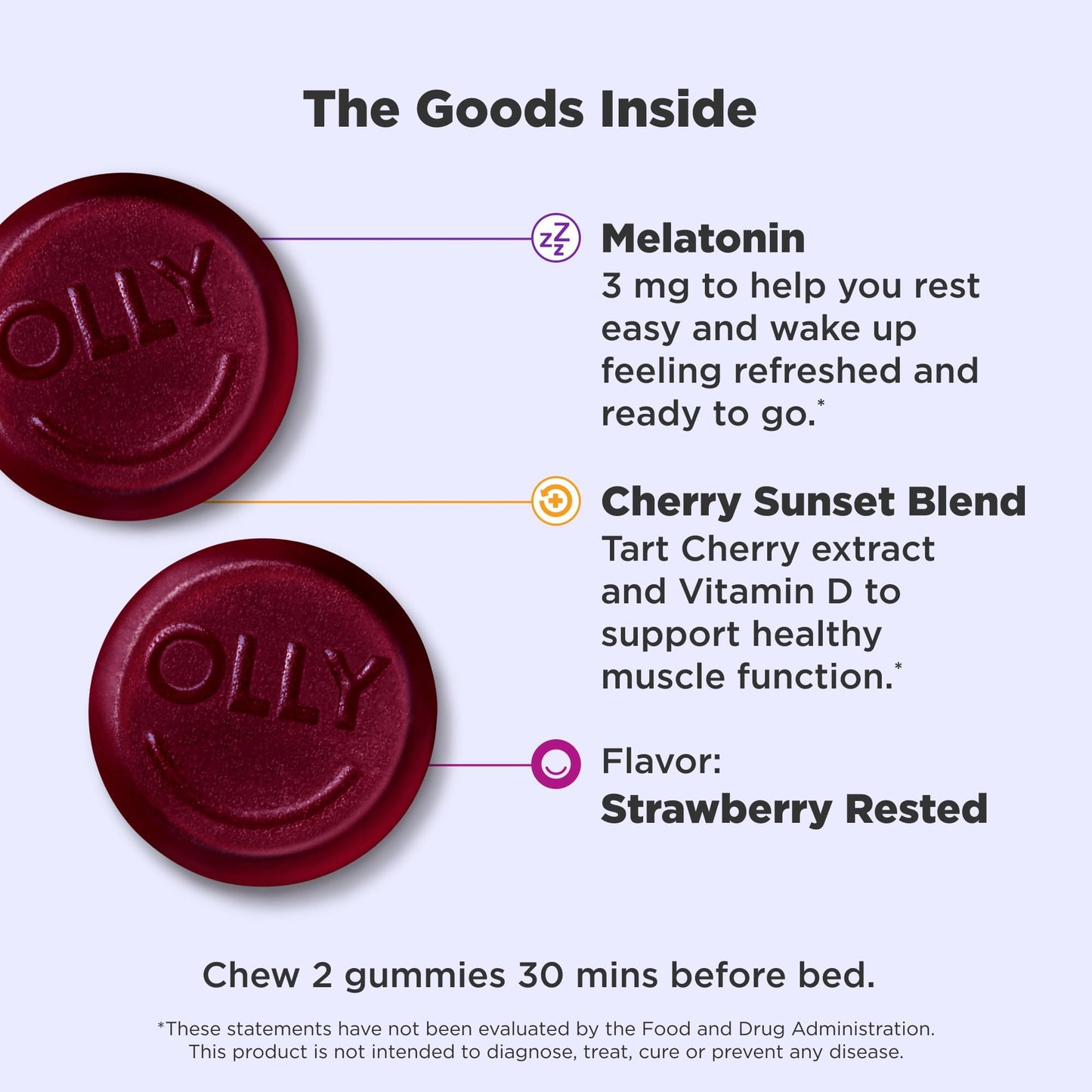 OLLY Muscle Recovery Sleep Gummies, 80 Count