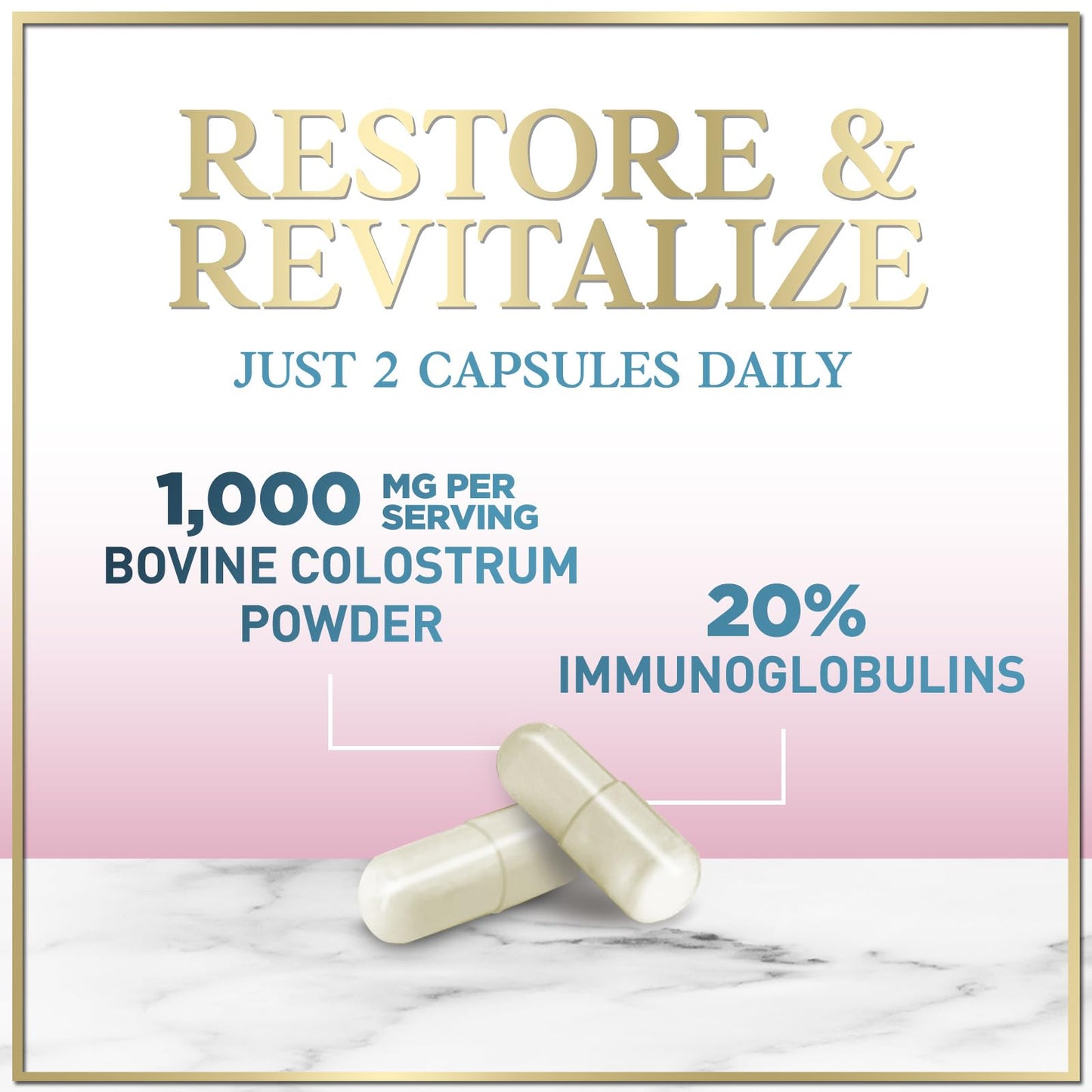 Hello Lovely! Bovine Colostrum Powder 1000mg Per Serving Capsules 120 Count