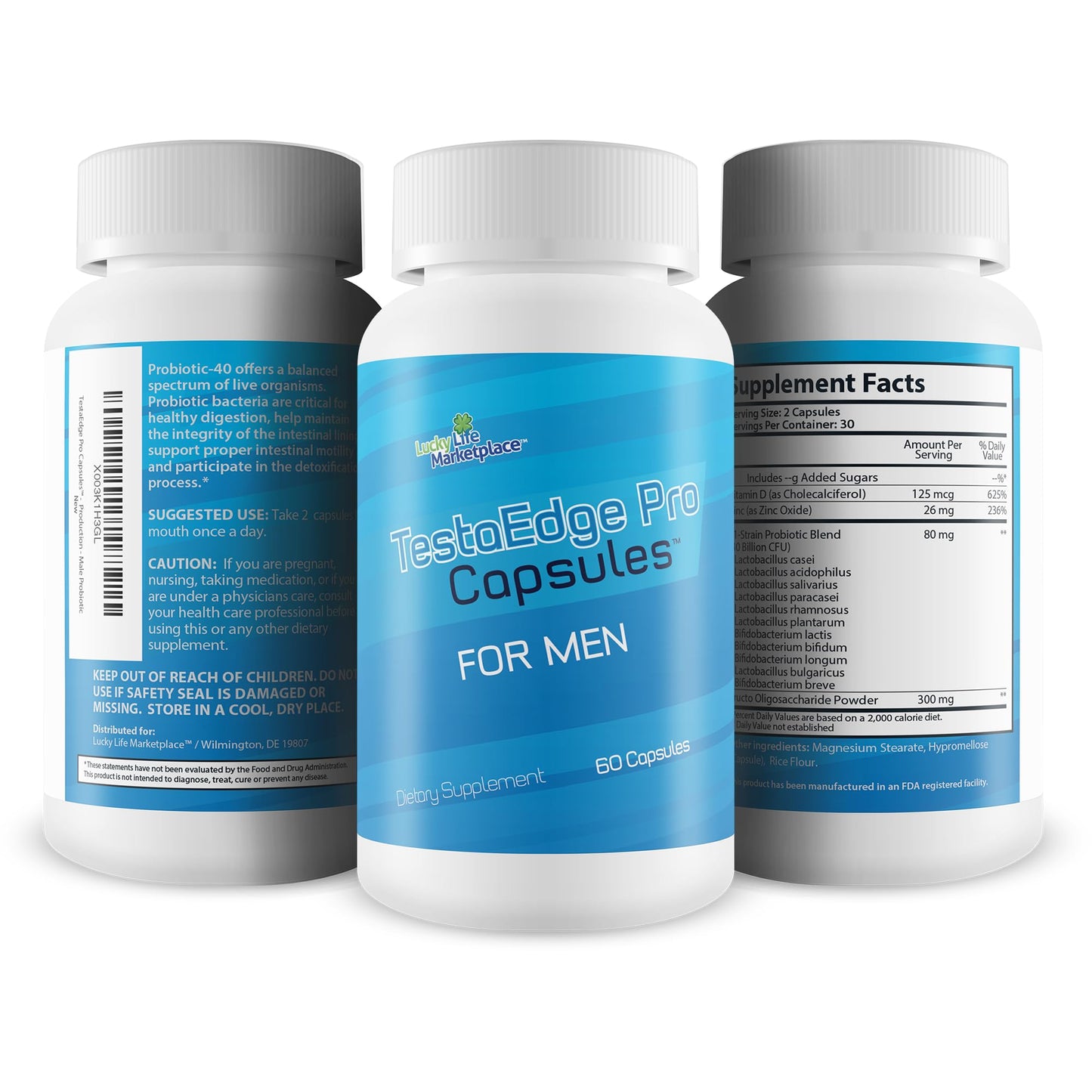 Generic TestaEdge Pro Probiotics for Men Capsules, 1 Count