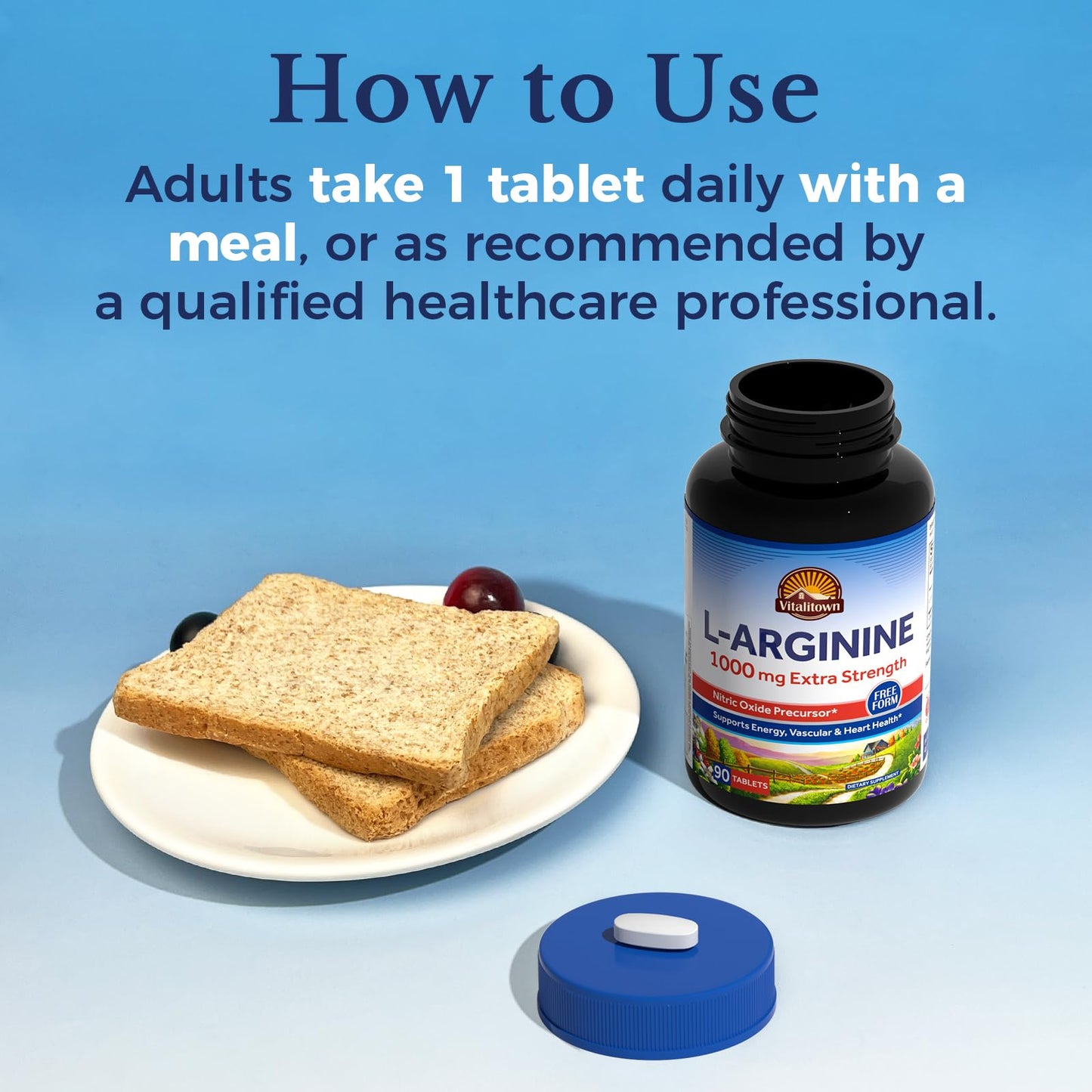 Vitalitown L-Arginine 1000 mg Tablet, 90 Tablets