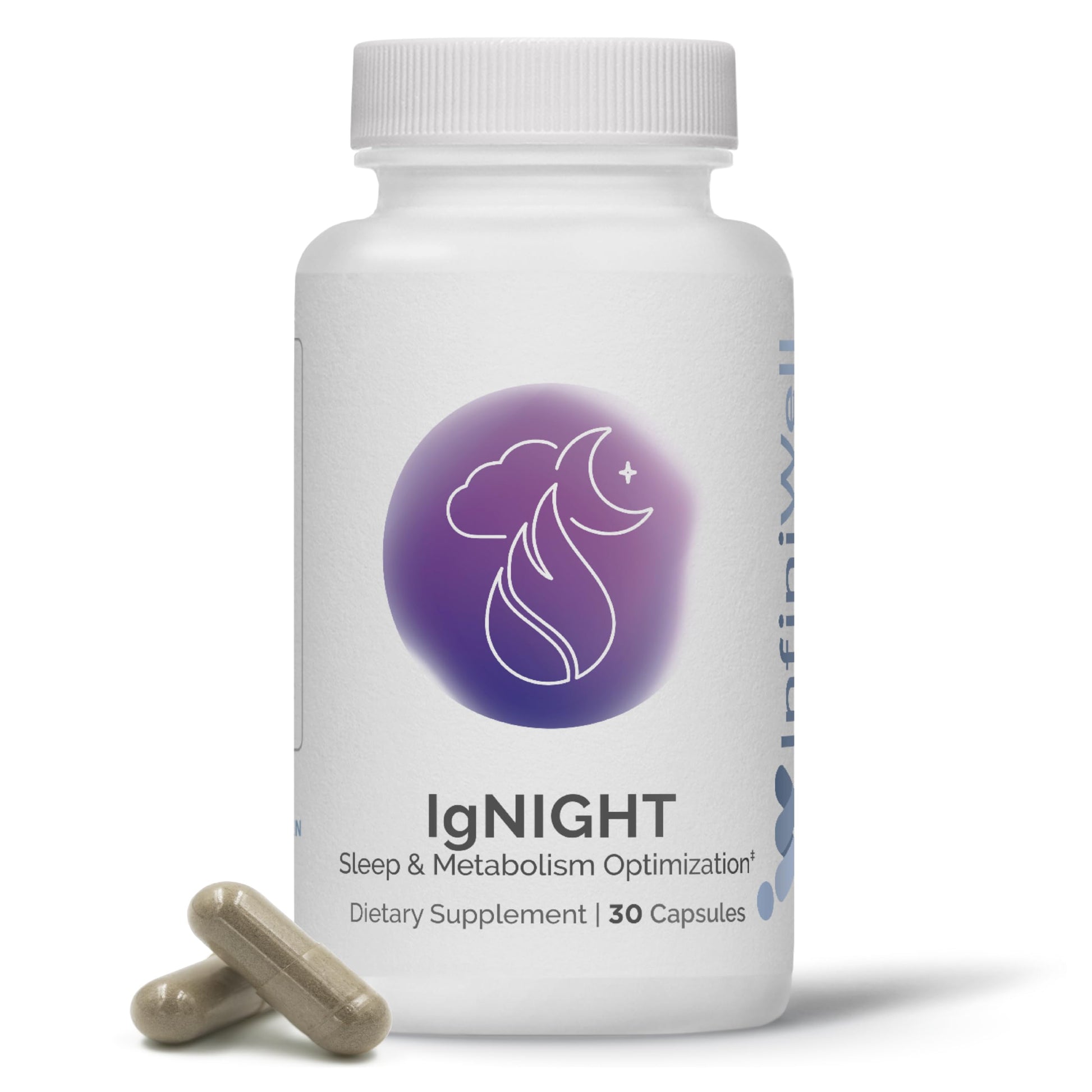InfiniWell IgNIGHT Valerian Root & Ashwagandha Sleep Aid with Grains of Paradise, 30 Capsules