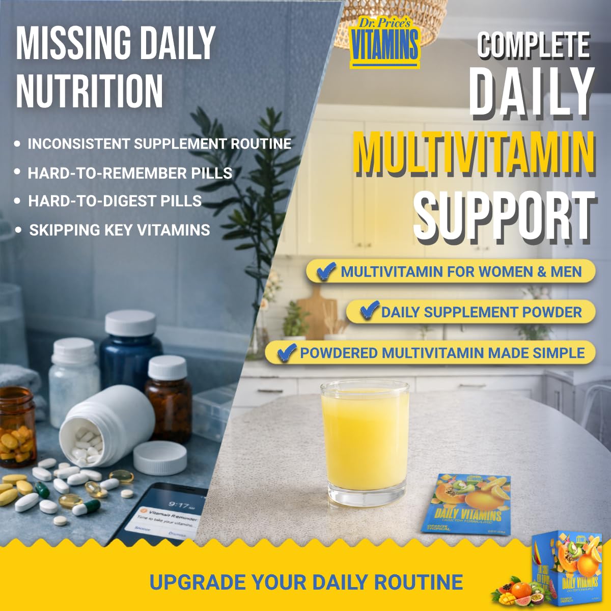 Dr. Price's Vitamins Multivitamin Powder Vitamin C Orange Tropical 30 Pack