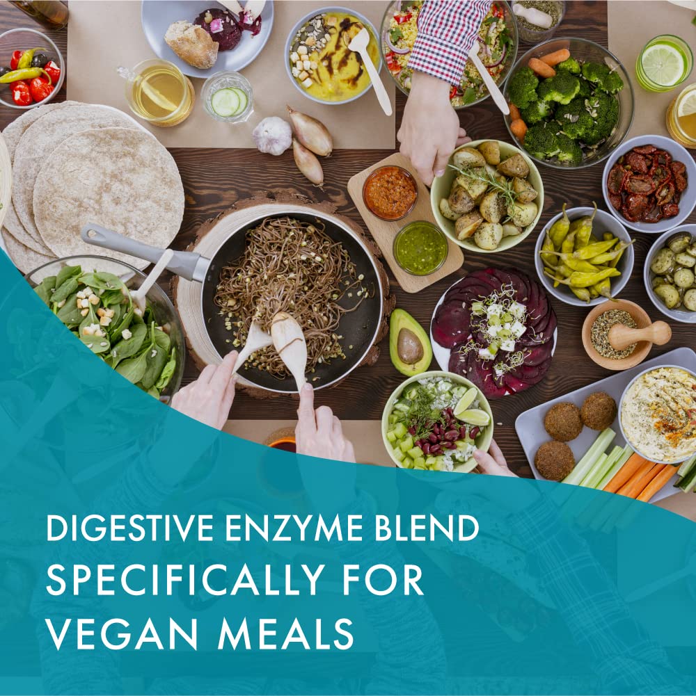 PURE ESSENCE LABS Real-Zymes VEGAN Digestive Enzymes Supplement with Probiotics, 30 Capsules