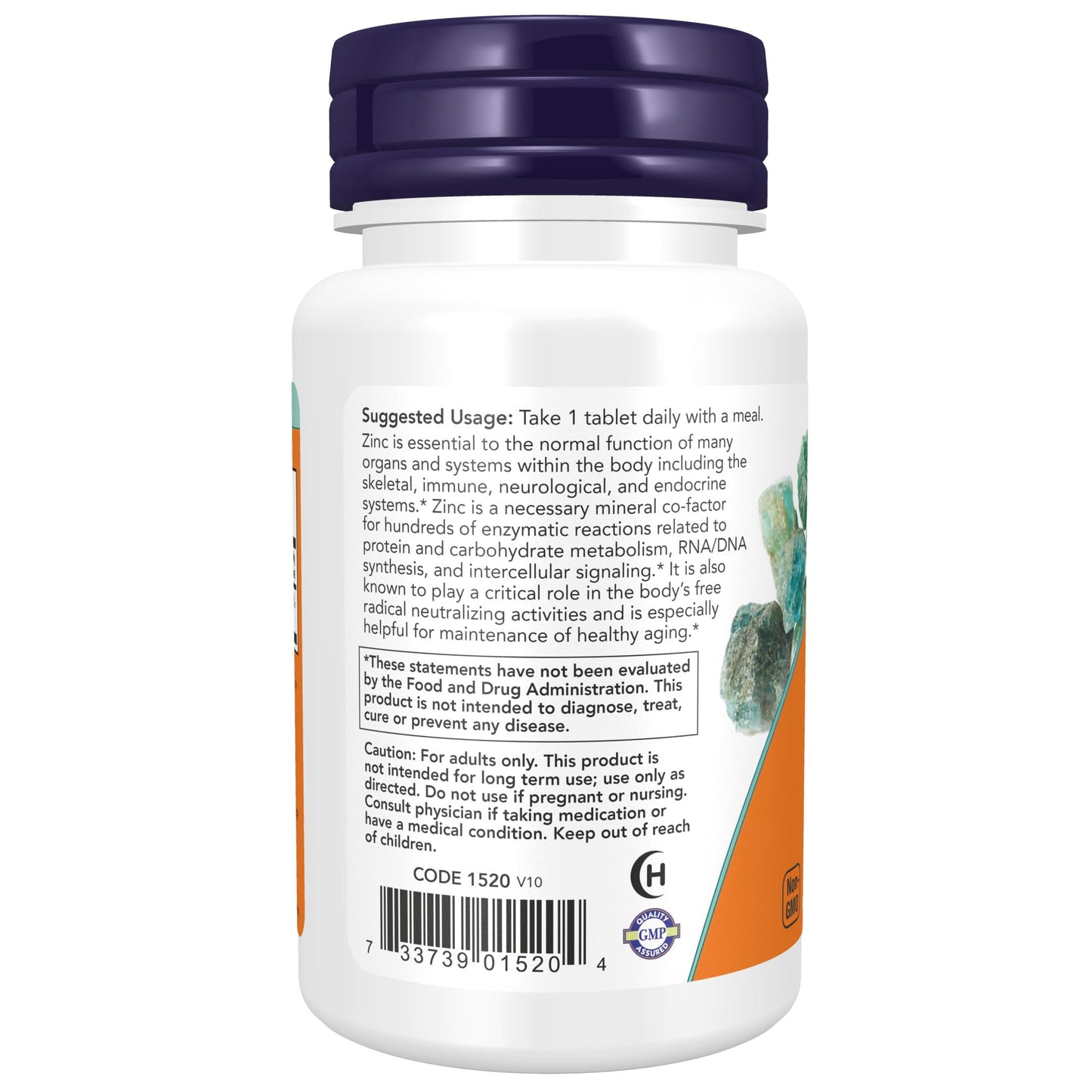 NOW Foods Zinc Gluconate 50 mg Tablets, 200 Count