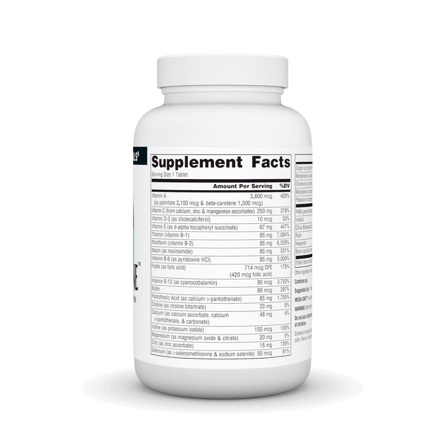 Source Naturals Mega-One Muti-Vitamin with Minerals No Iron 90 Tablets