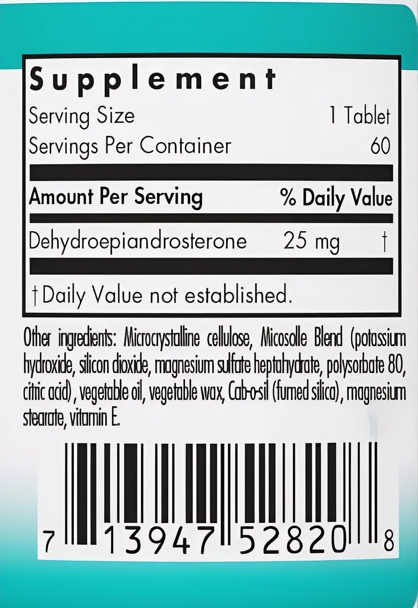 Allergy Research Group NutriCology DHEA 25 mg - Micronized Lipid Matrix Tablets - Hormone & Vitality Support - Enhanced Absorption Formula - Hypoallergenic, 60 Tablets