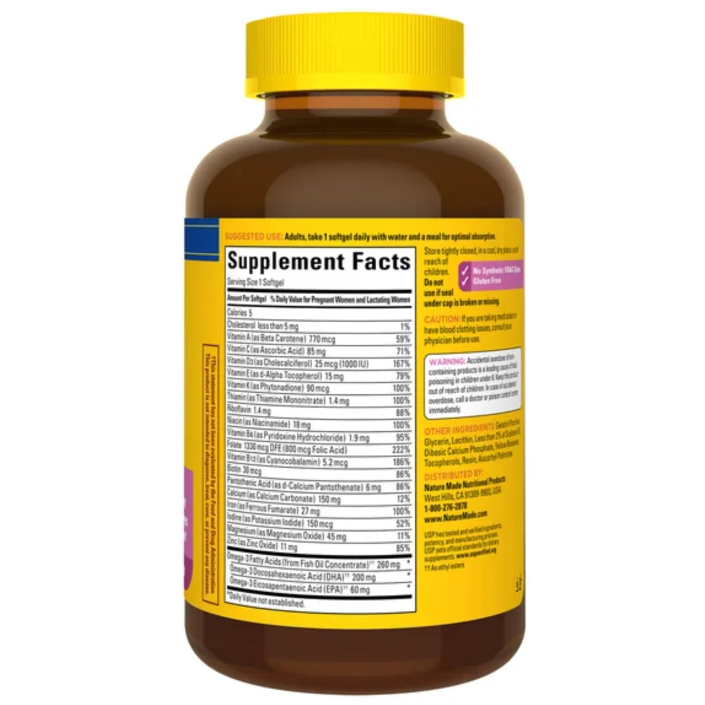 Nature Made Prenatal + DHA 200 mg Softgels 150 Count