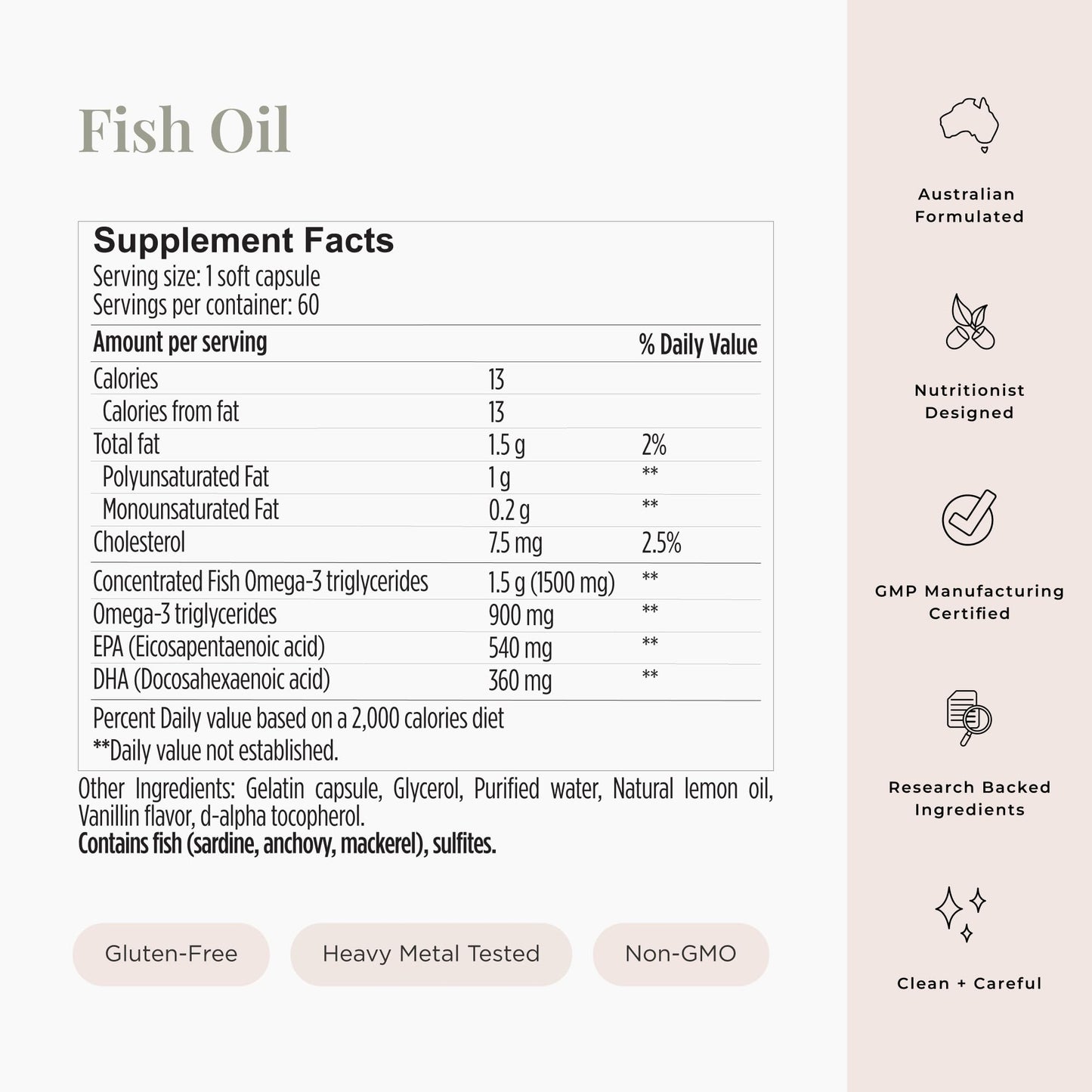 JSHealth High Strength Fish Oil Capsules, 60 Count