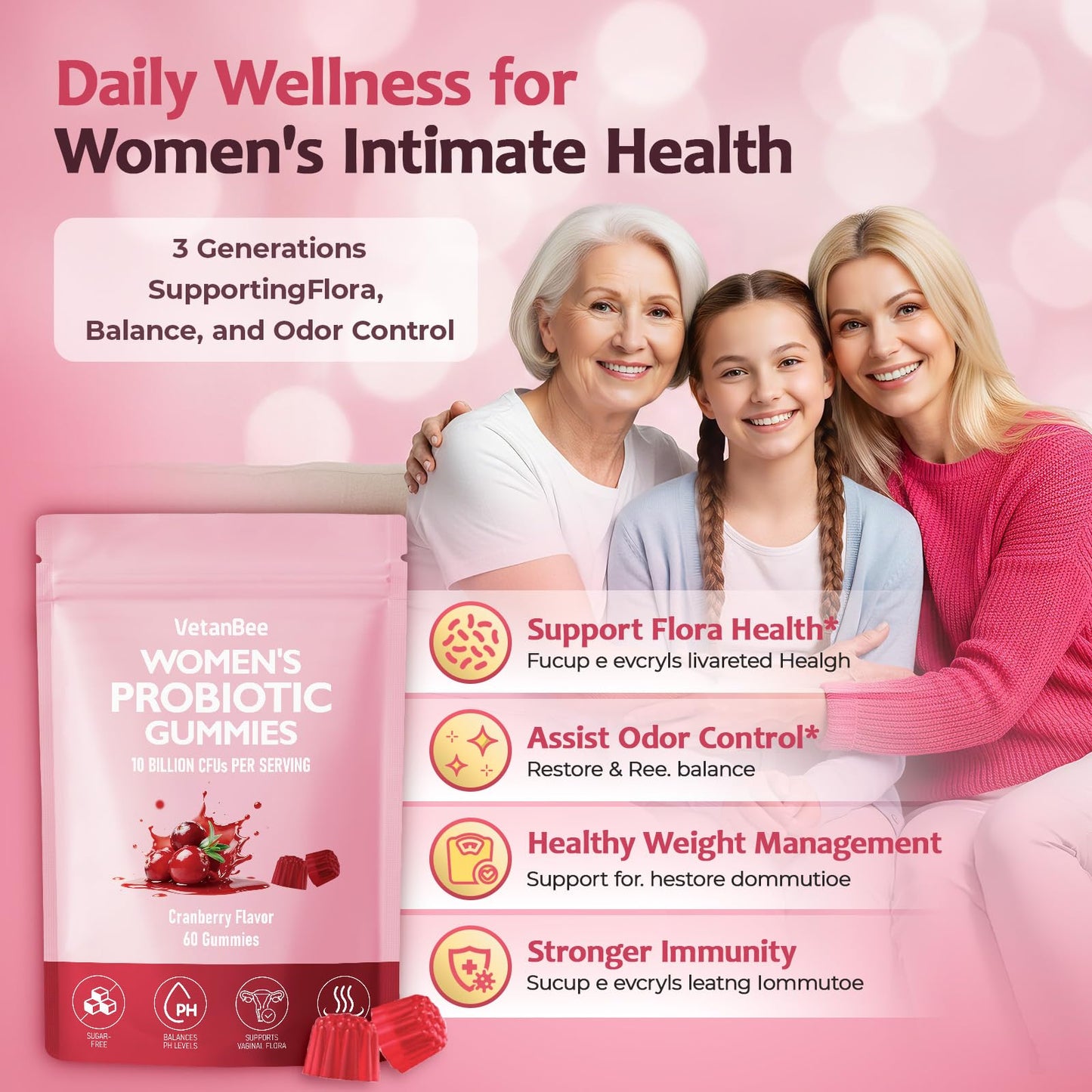 VetanBee Premium Feminine Balance Gummies for Women Powder, 1