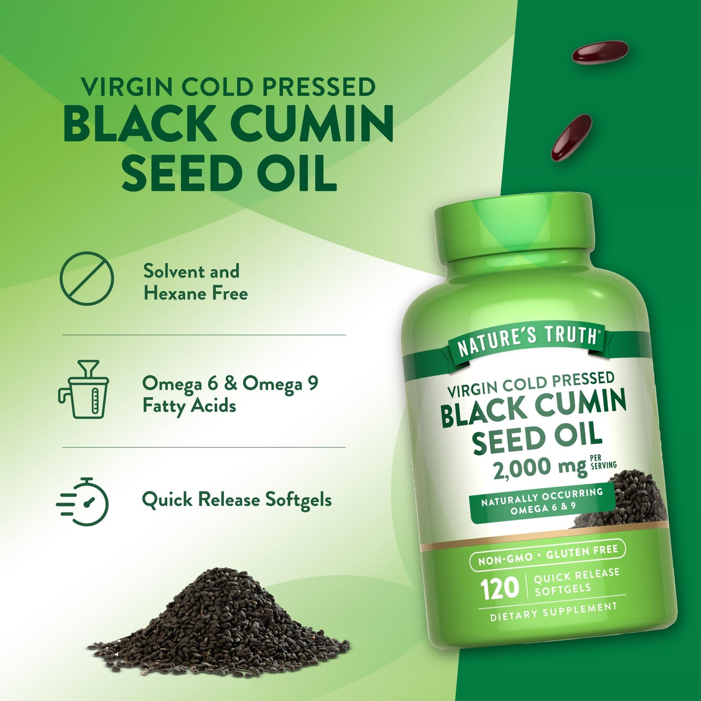 Nature's Truth Black Seed Oil Softgels 120
