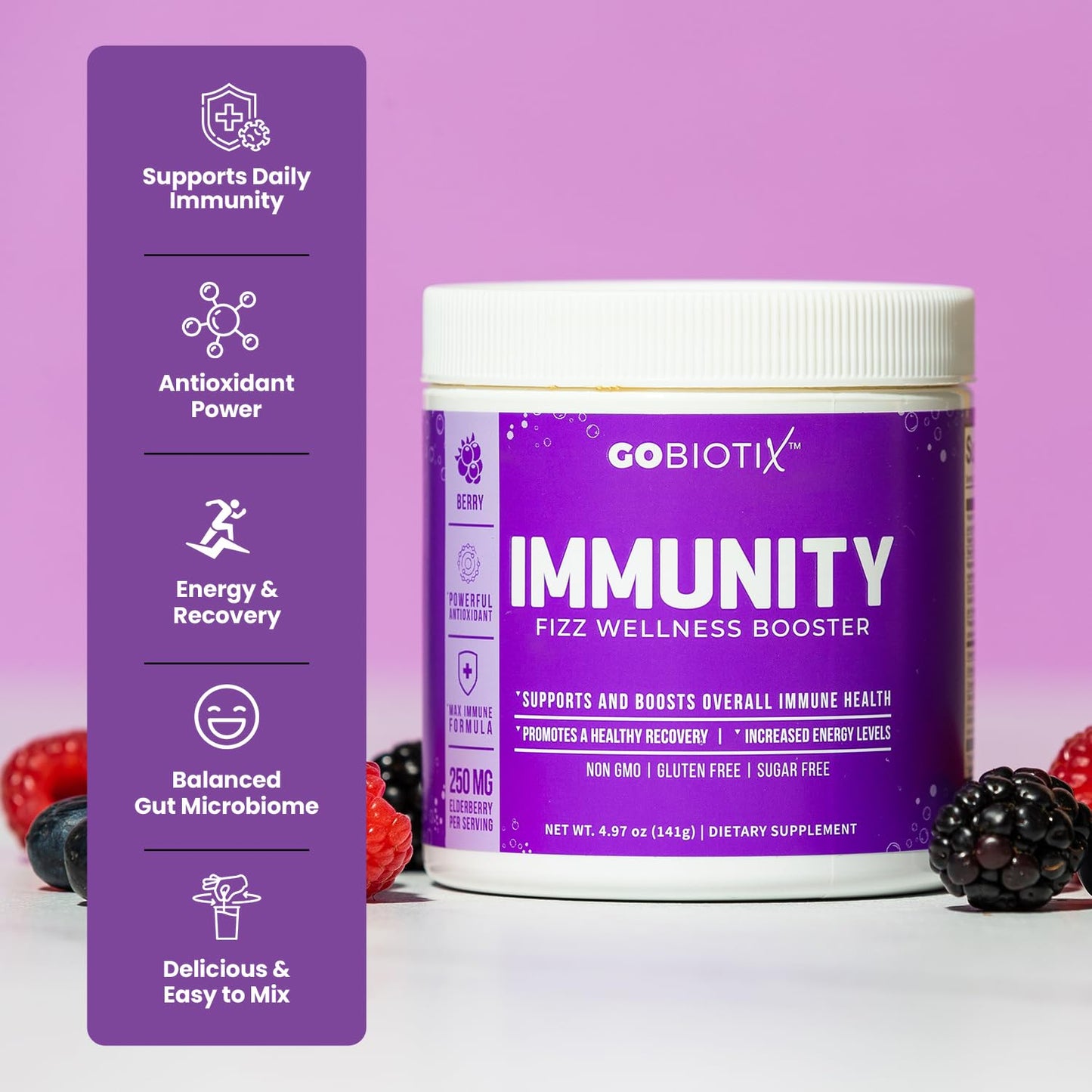 GOBIOTIX Vitamin C Immune Defense Support Powder, 4.97 oz