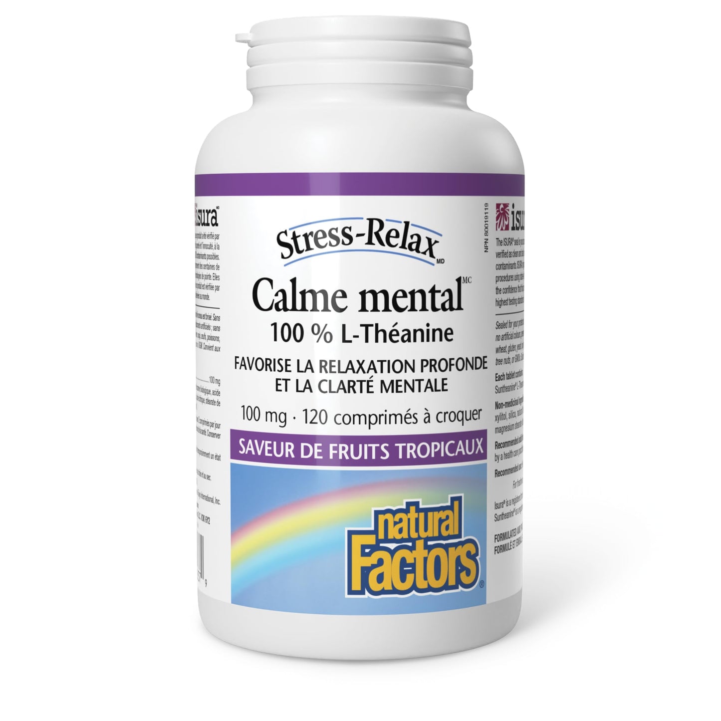 Natural Factors Stress-Relax Suntheanine L-Theanine 100 mg, 120 Tablets