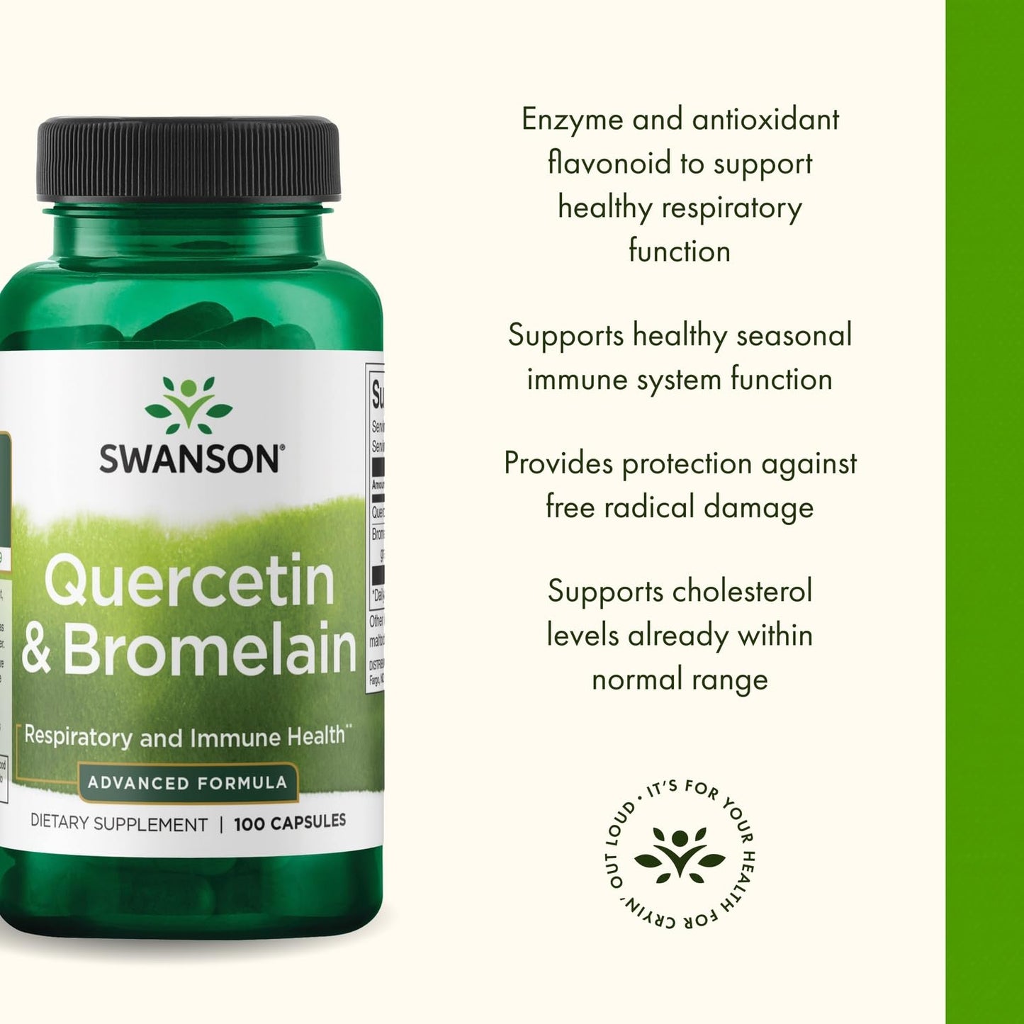 Swanson Quercetin & Bromelain Capsules 100 Count