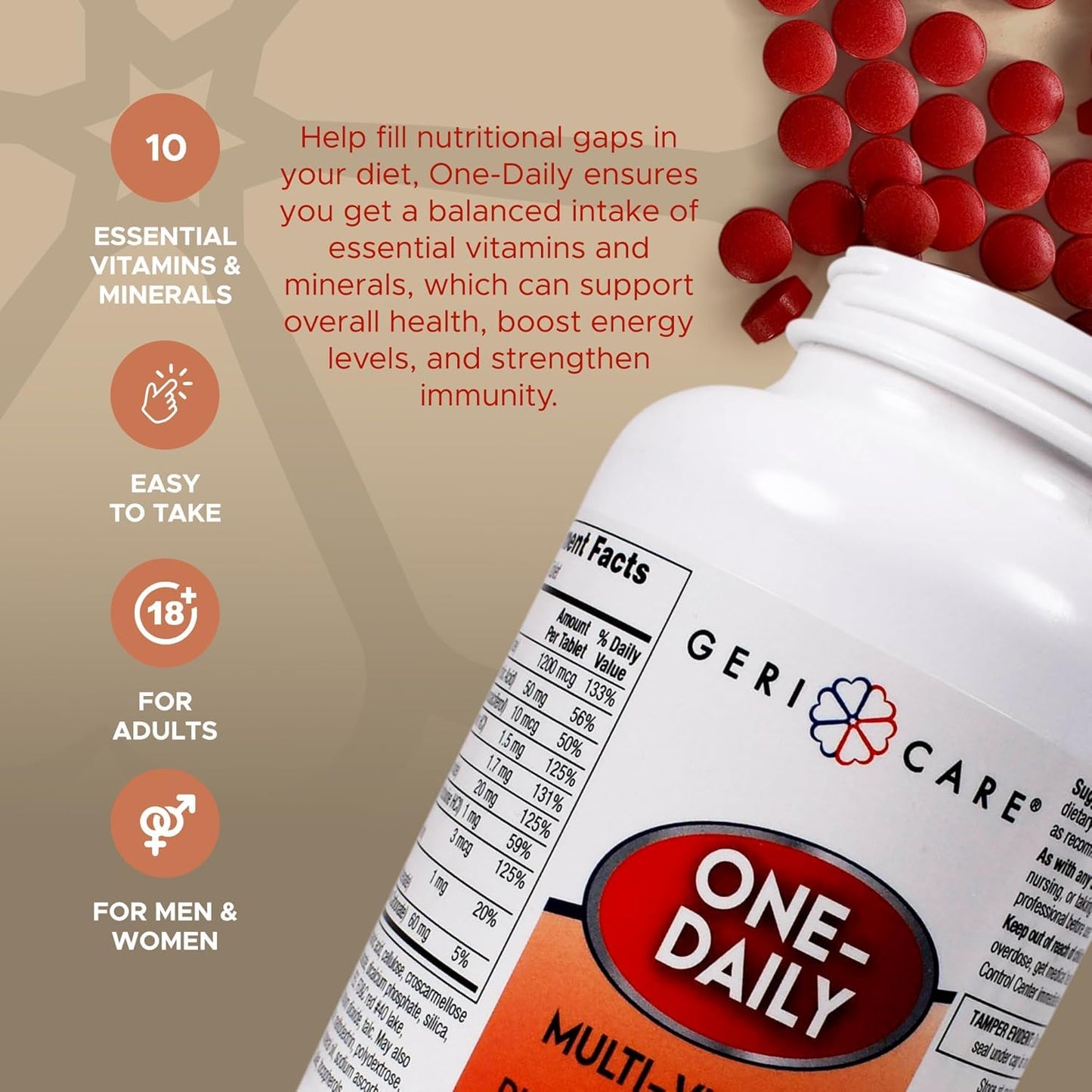 GeriCare Multivitamin Supplement Tablets 1000