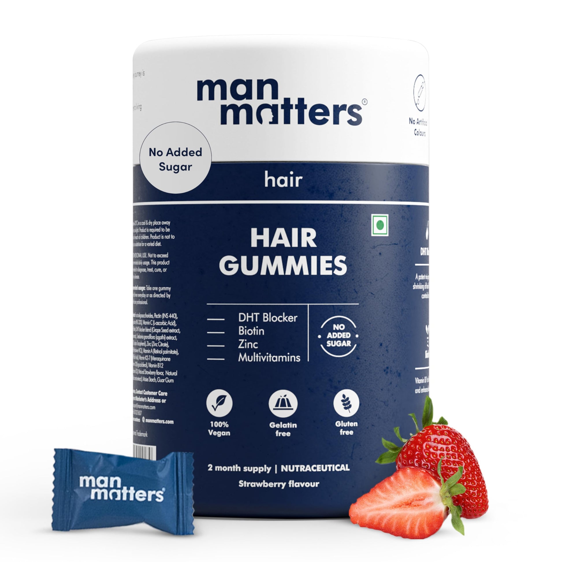 Man Matters Biotin Hair Gummy for Healthy Hair, 60 Gummies