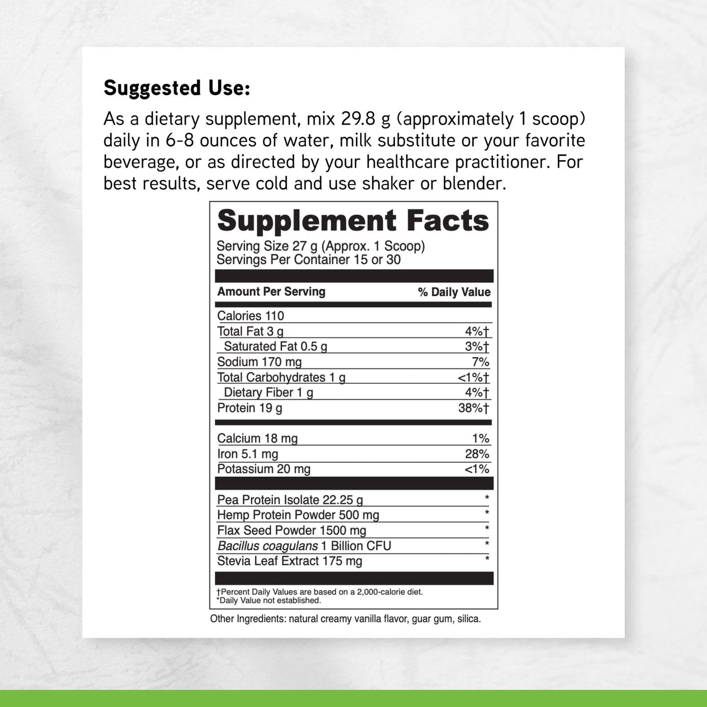 DAVINCI Vegan Protein Powder 15.77 oz