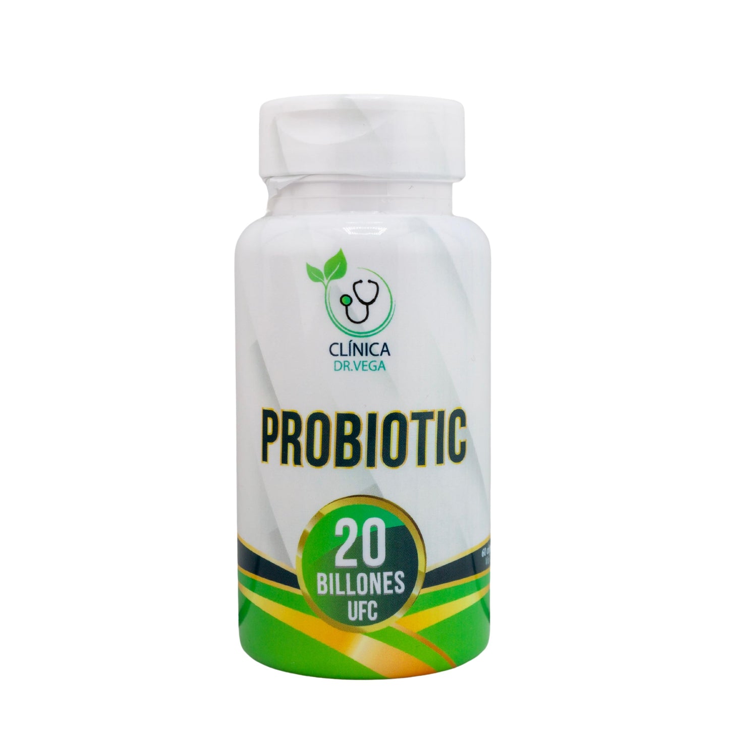 CLÍNICA DR. VEGA Probiotic 20 Billion CFU with Inulin + 20x10 Culture Blend Capsules, 60 Count