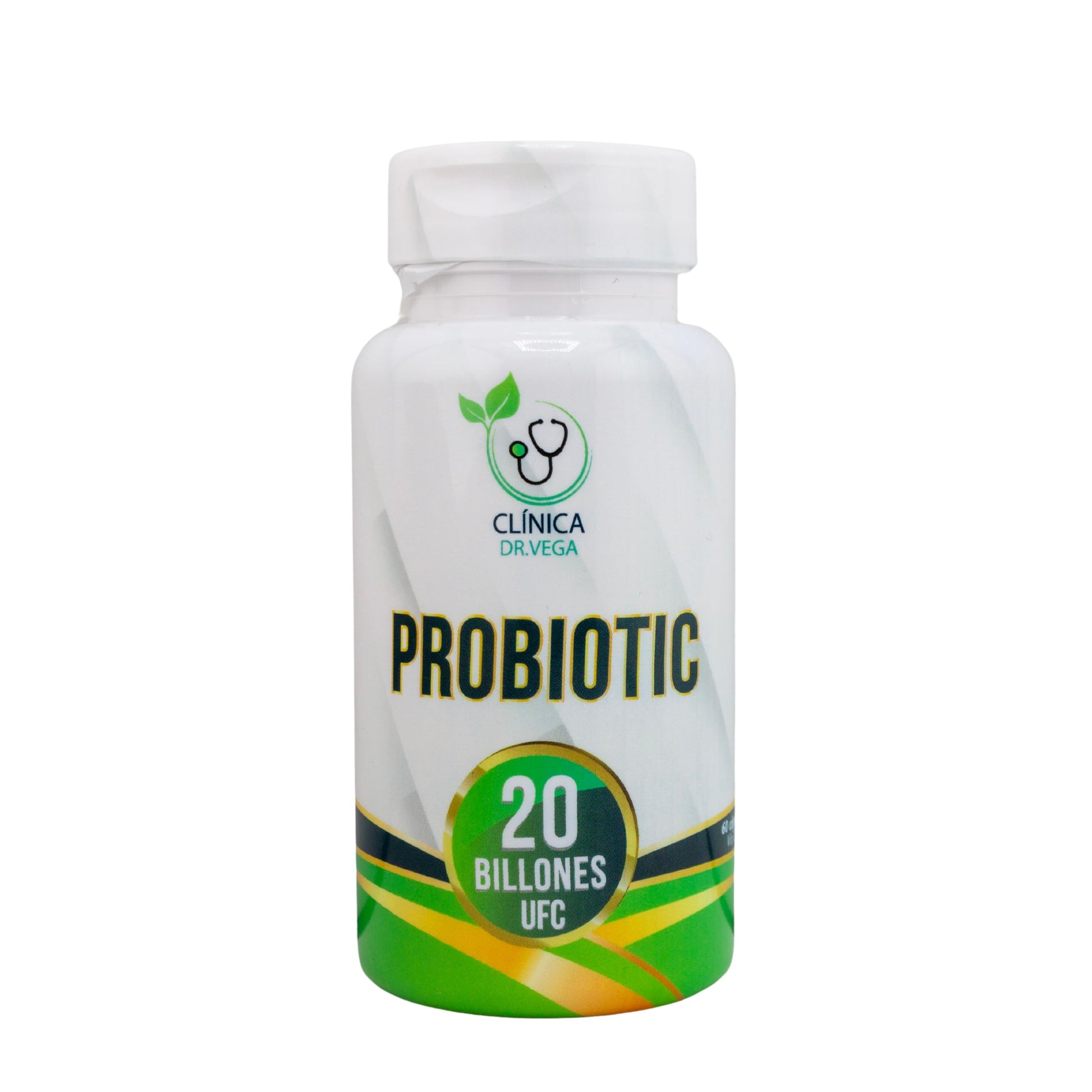 CLÍNICA DR. VEGA Probiotic 20 Billion CFU with Inulin + 20x10 Culture Blend Capsules, 60 Count
