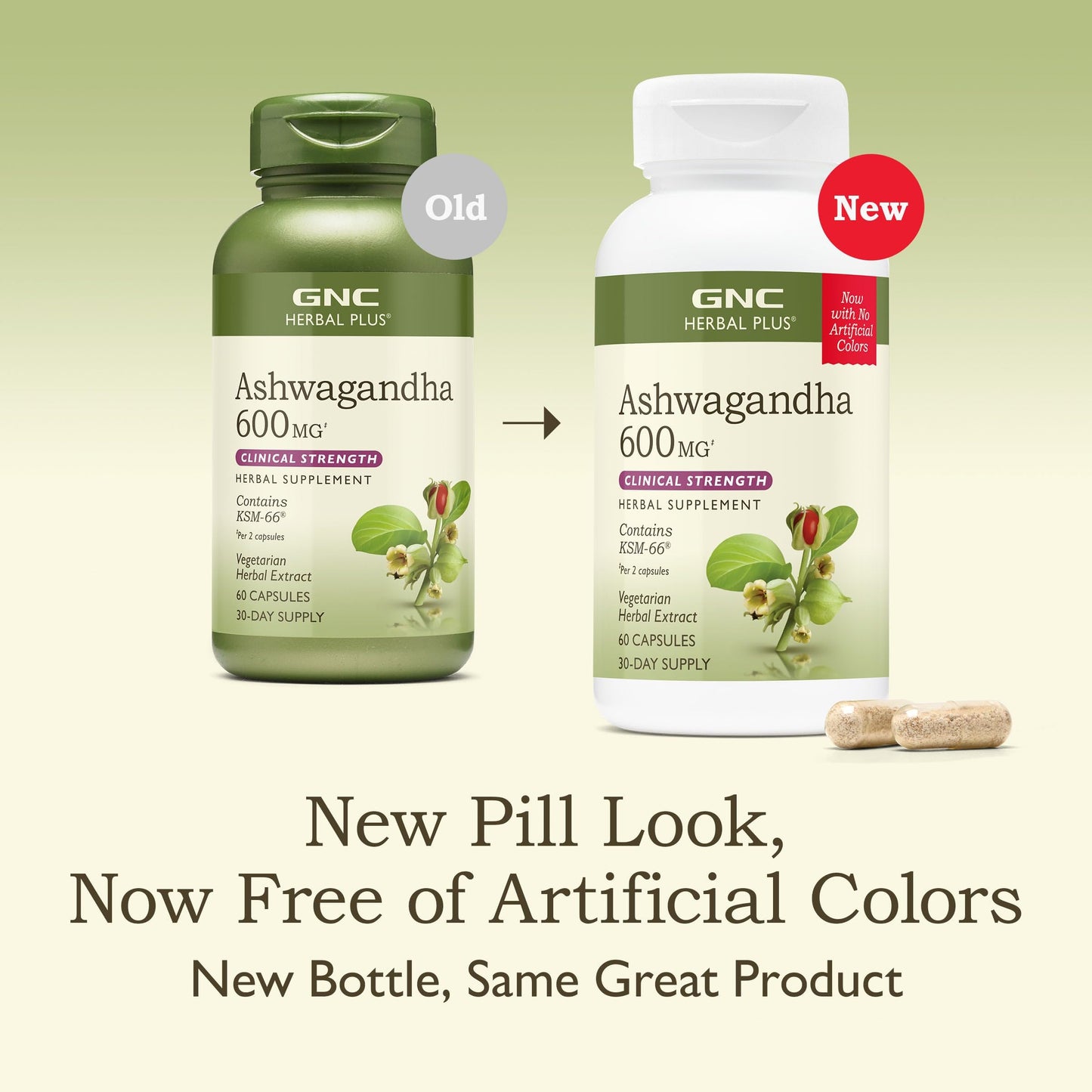 GNC Herbal Plus Ashwagandha 600mg Capsule, 60 Count