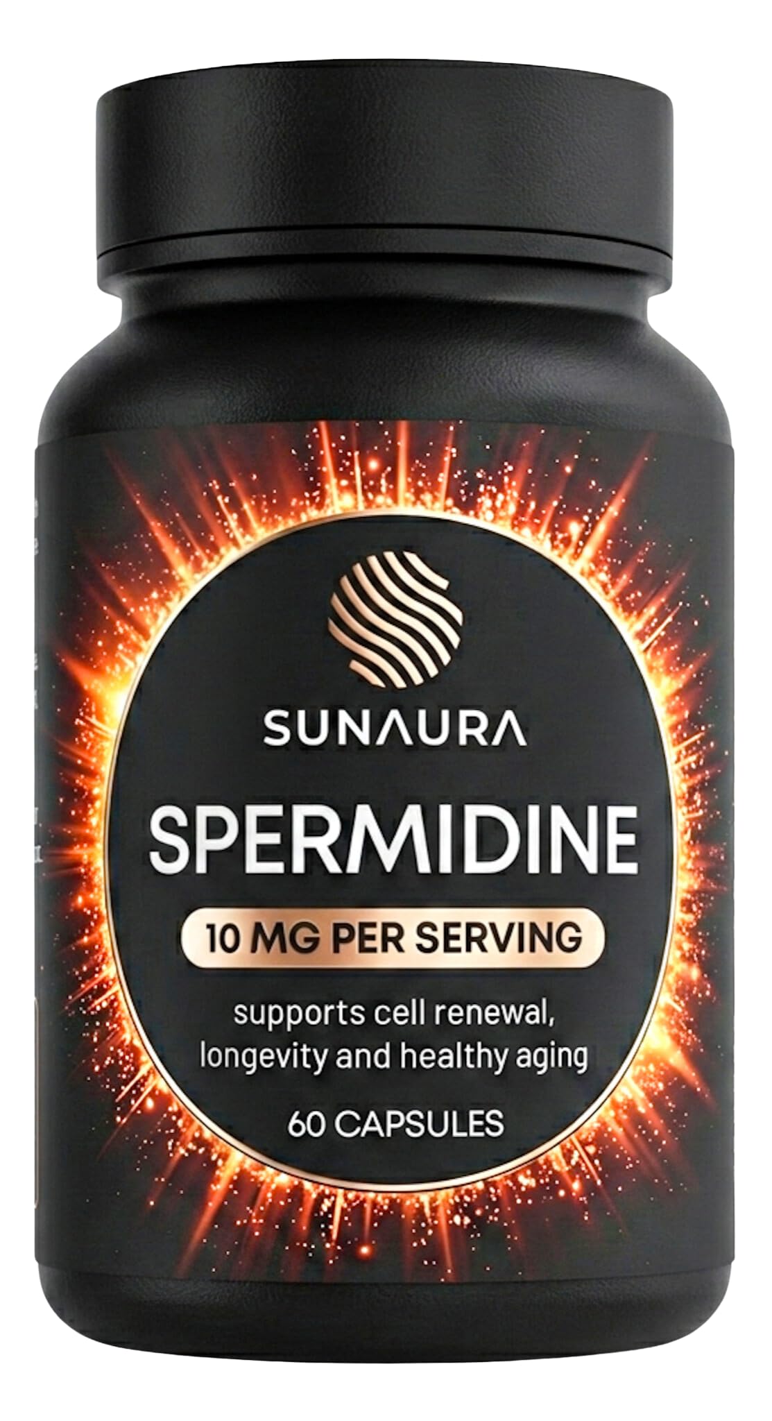 SUNAURA Spermidine Supplement 10 mg (Spermidine 3HCl), 60 Capsules