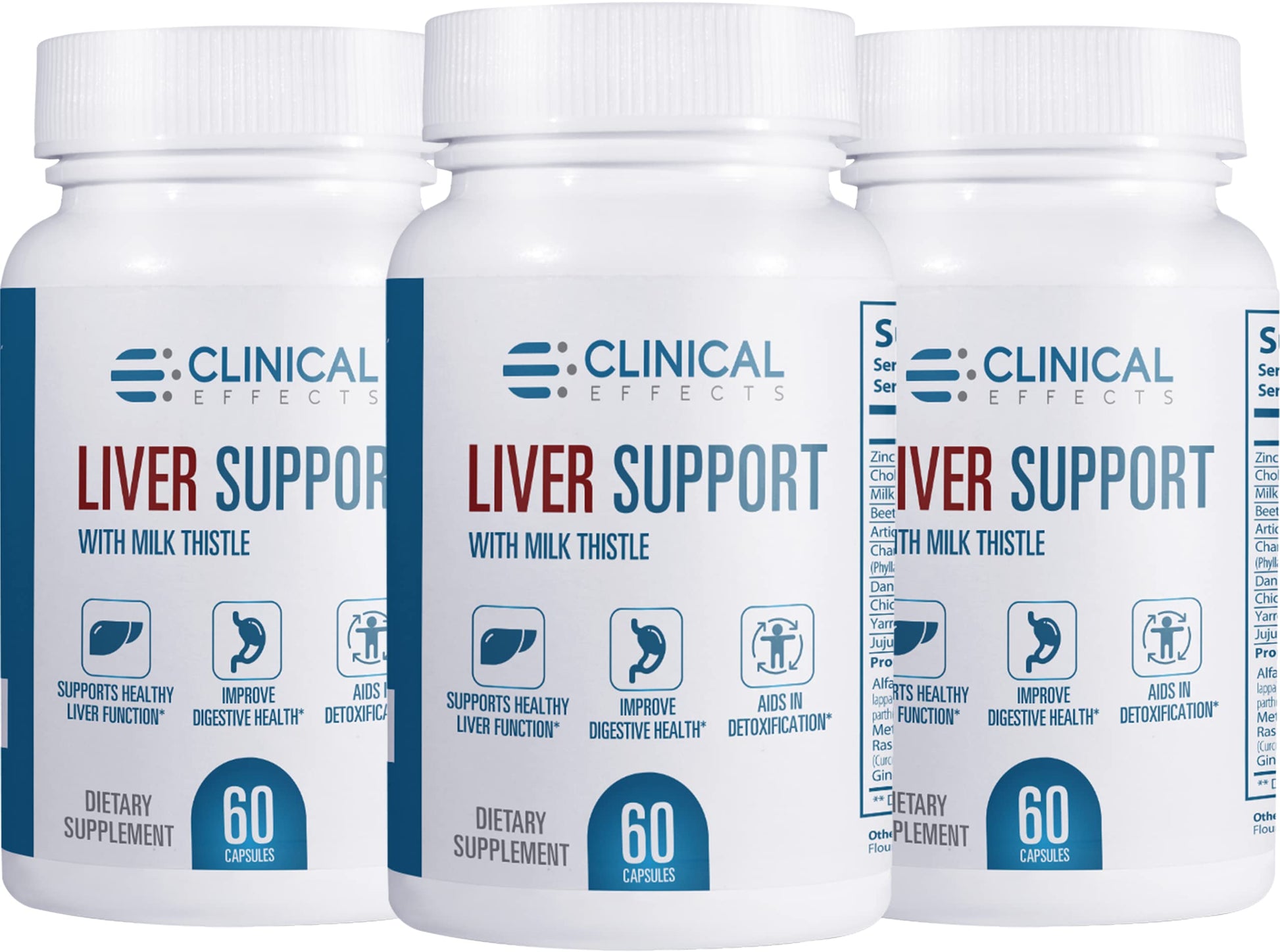 Clinical Effects Liver Support Milk Thistle and Zinc Supplement 180 Capsules
