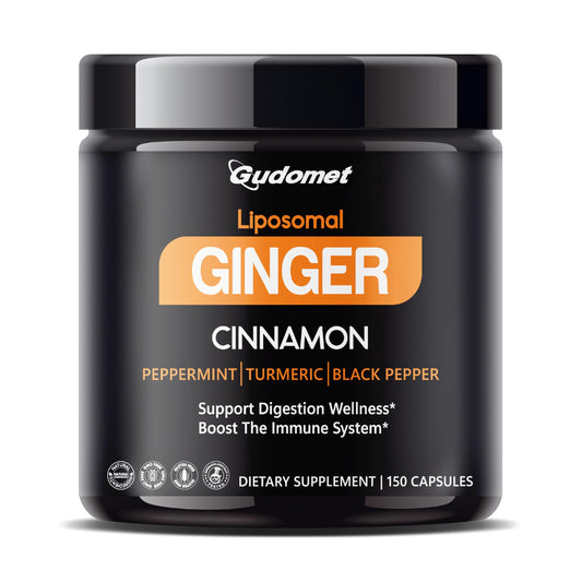 GUDOMET Liposomal Ginger with Cinnamon, Peppermint, Turmeric & Black Pepper Capsule, 150 Count