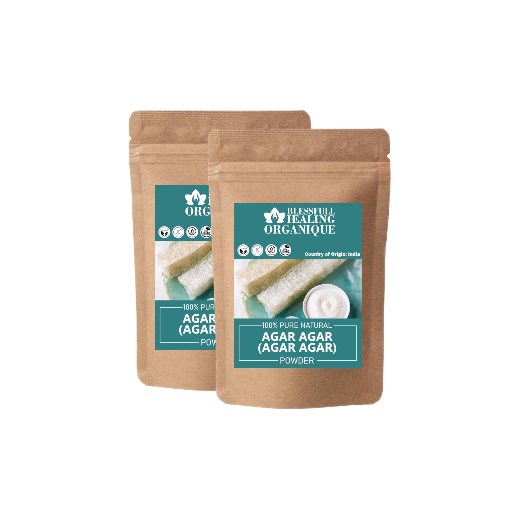 Blessfull Healing Organic Agar Agar Powder, 200 Grams, Vegan