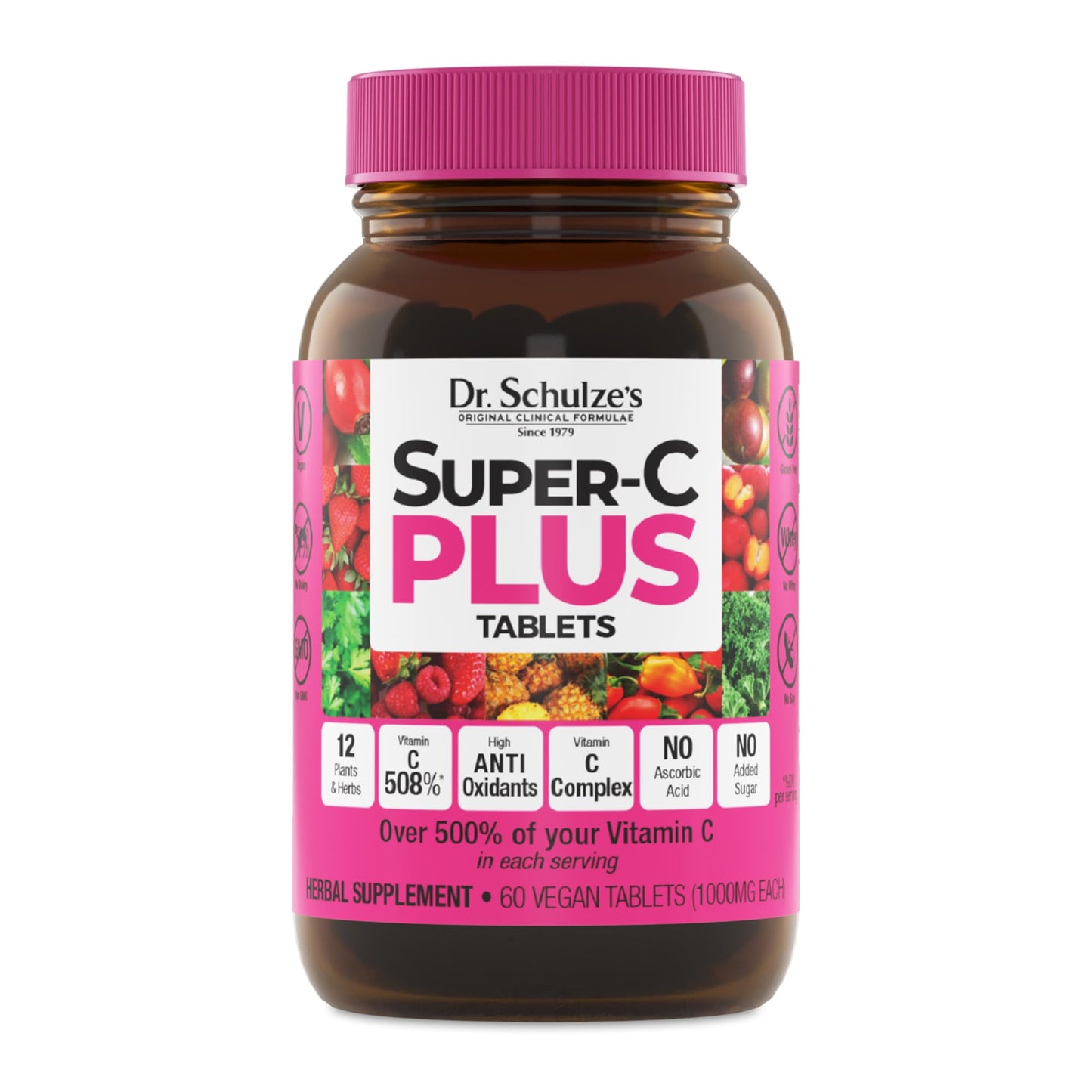 Dr. Schulze's Super-C Plus Vitamin C Supplement Tablet 60 Count