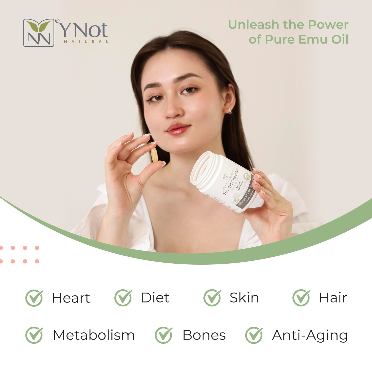 Y Not Natural Emu Oil Softgels 100 Count