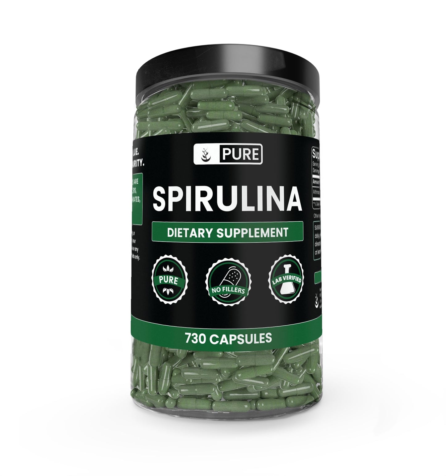 PURE ORIGINAL INGREDIENTS Spirulina 730 Capsules