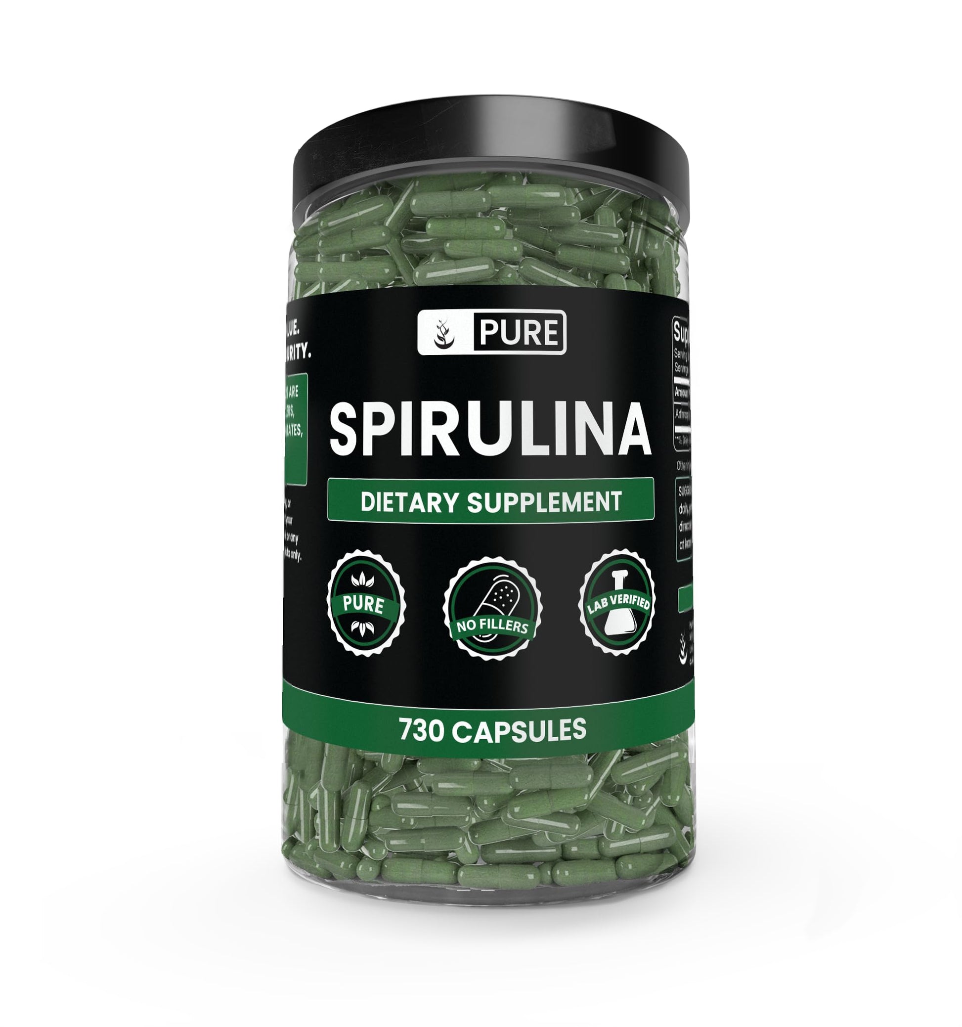 PURE ORIGINAL INGREDIENTS Spirulina 730 Capsules