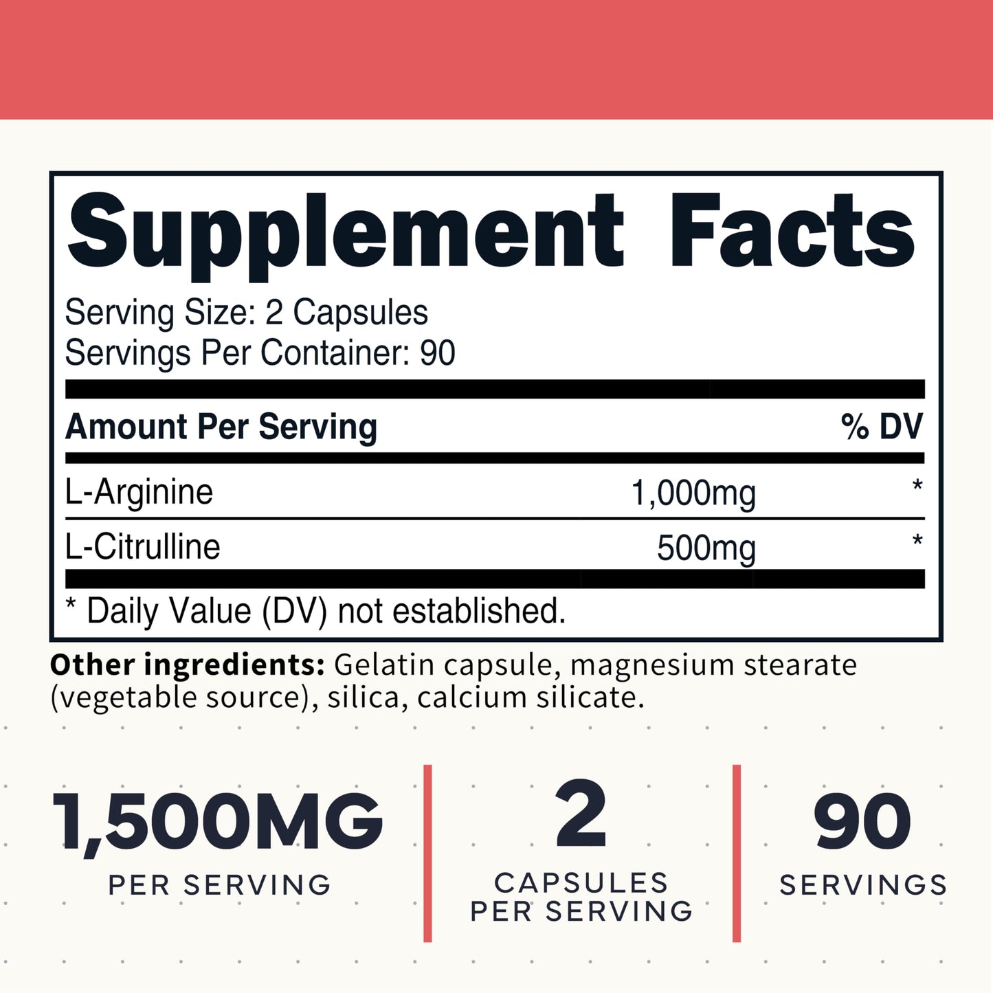 Type Zero L-Arginine + L-Citrulline Supplement (1500mg) Capsules, 180 Count