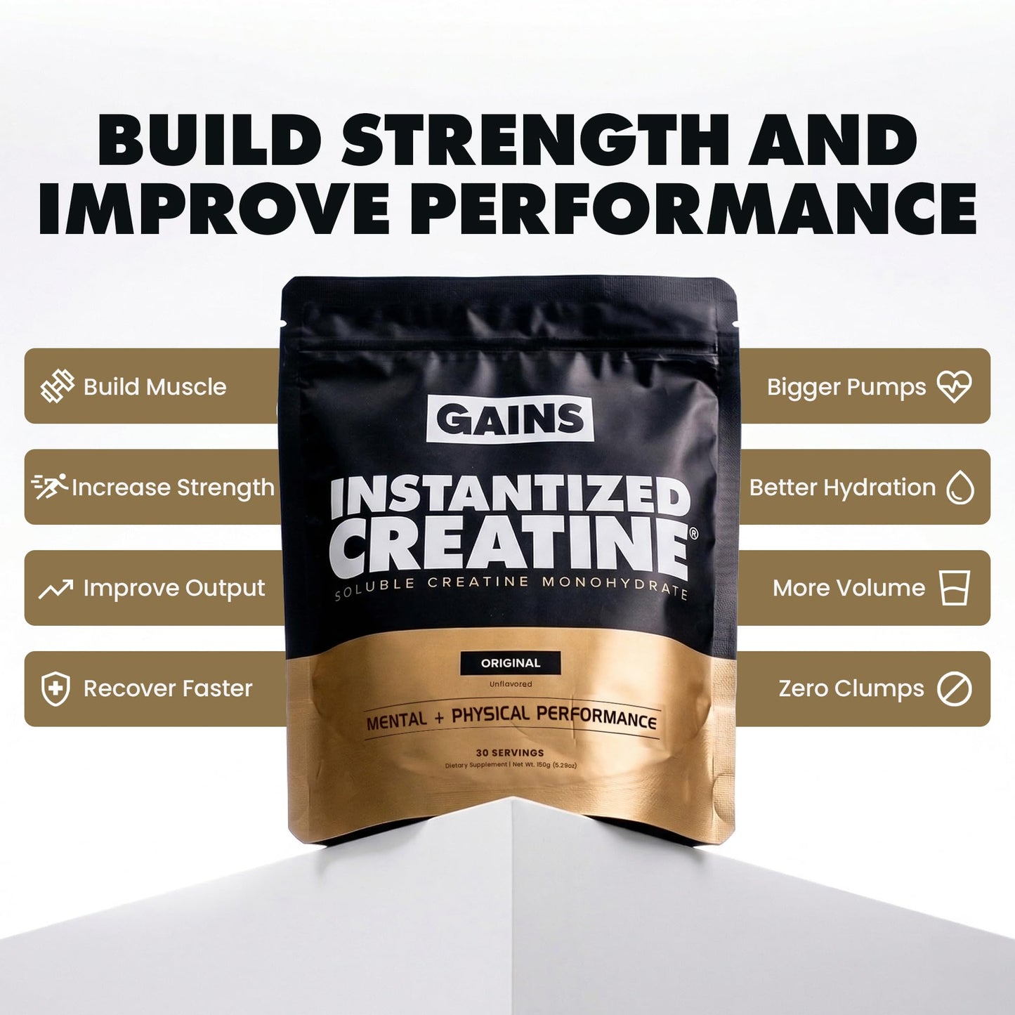 GAINS IN BULK Instantized Creatine Monohydrate Powder, 100 Servings