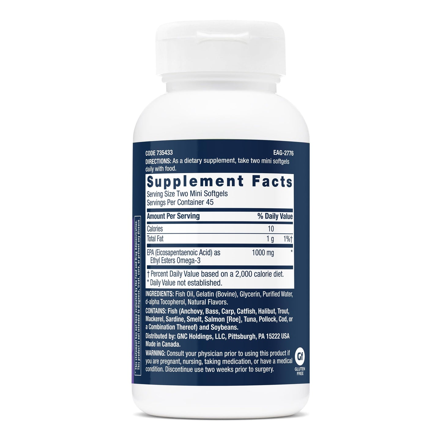GNC Triple Strength Fish Oil EPA 1000 Soft Gels, 90 Count