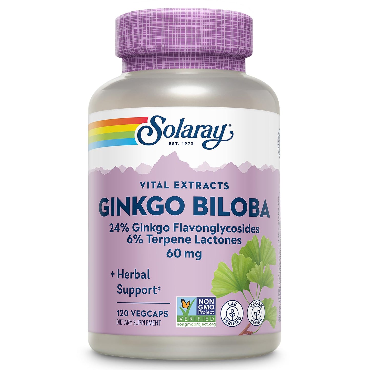 SOLARAY Ginkgo Biloba Extract Capsules 120 Count