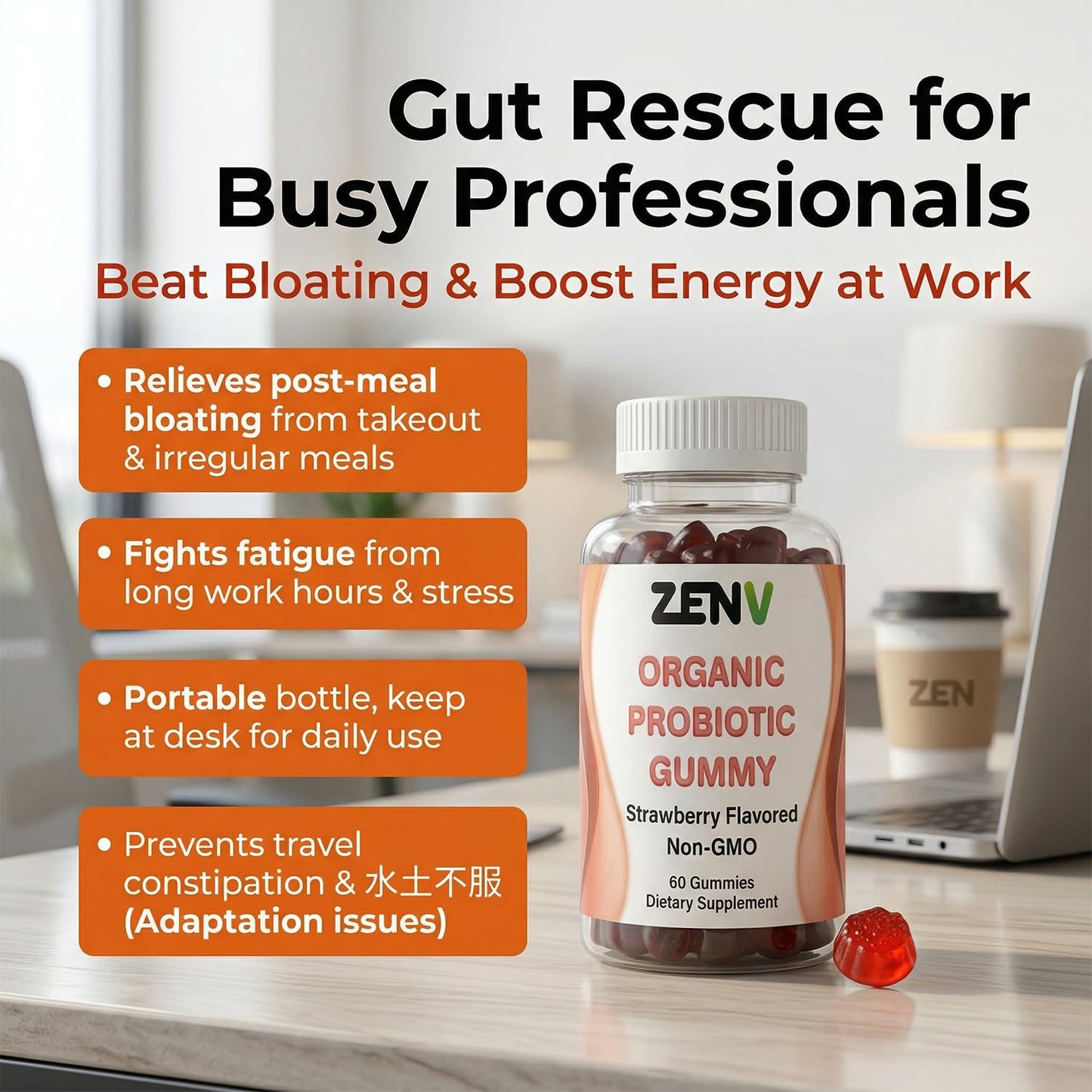 ZENV Probiotic Gummies 60 Count