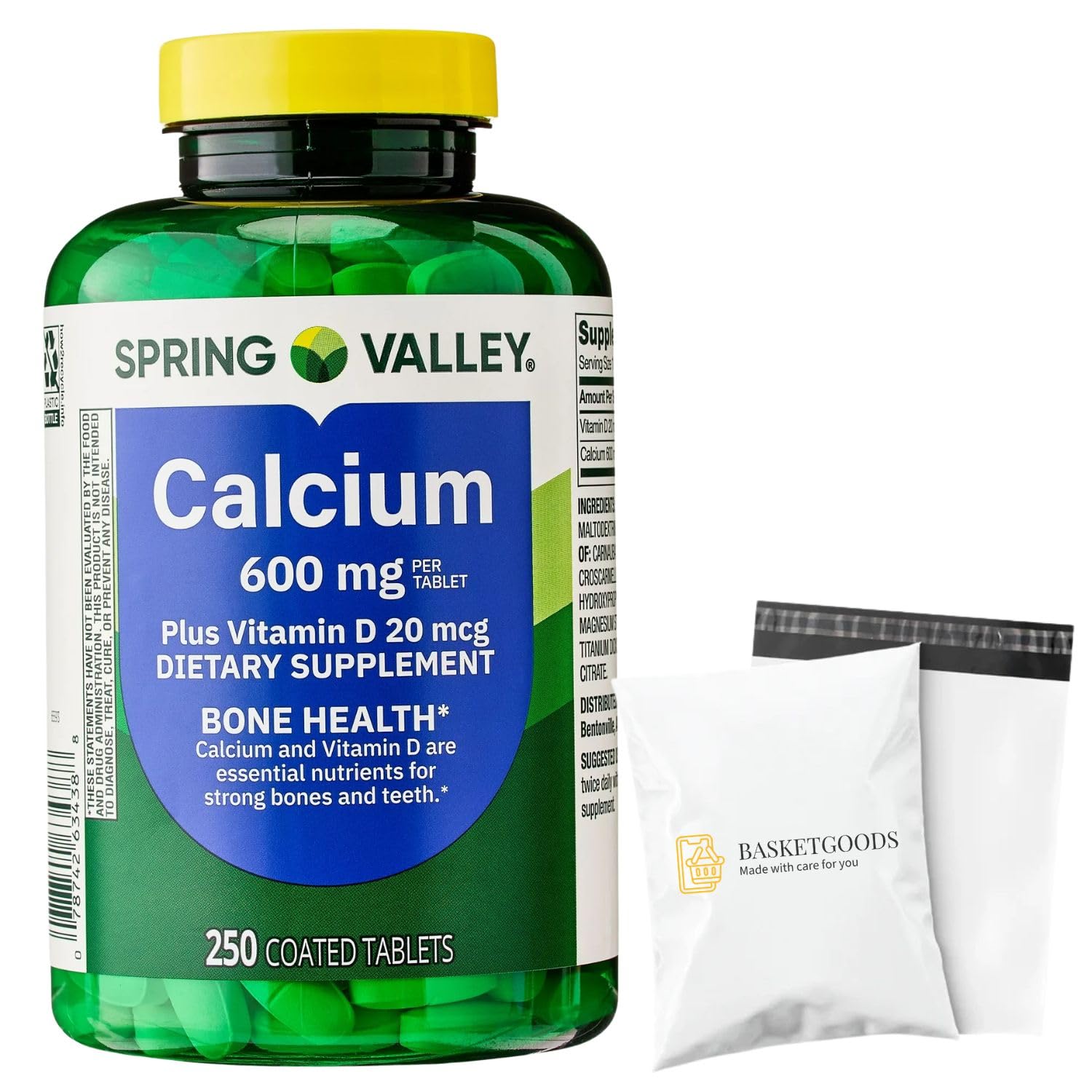 BASKETGOODS SV Calcium Plus Vitamin D Tablets 250 Count