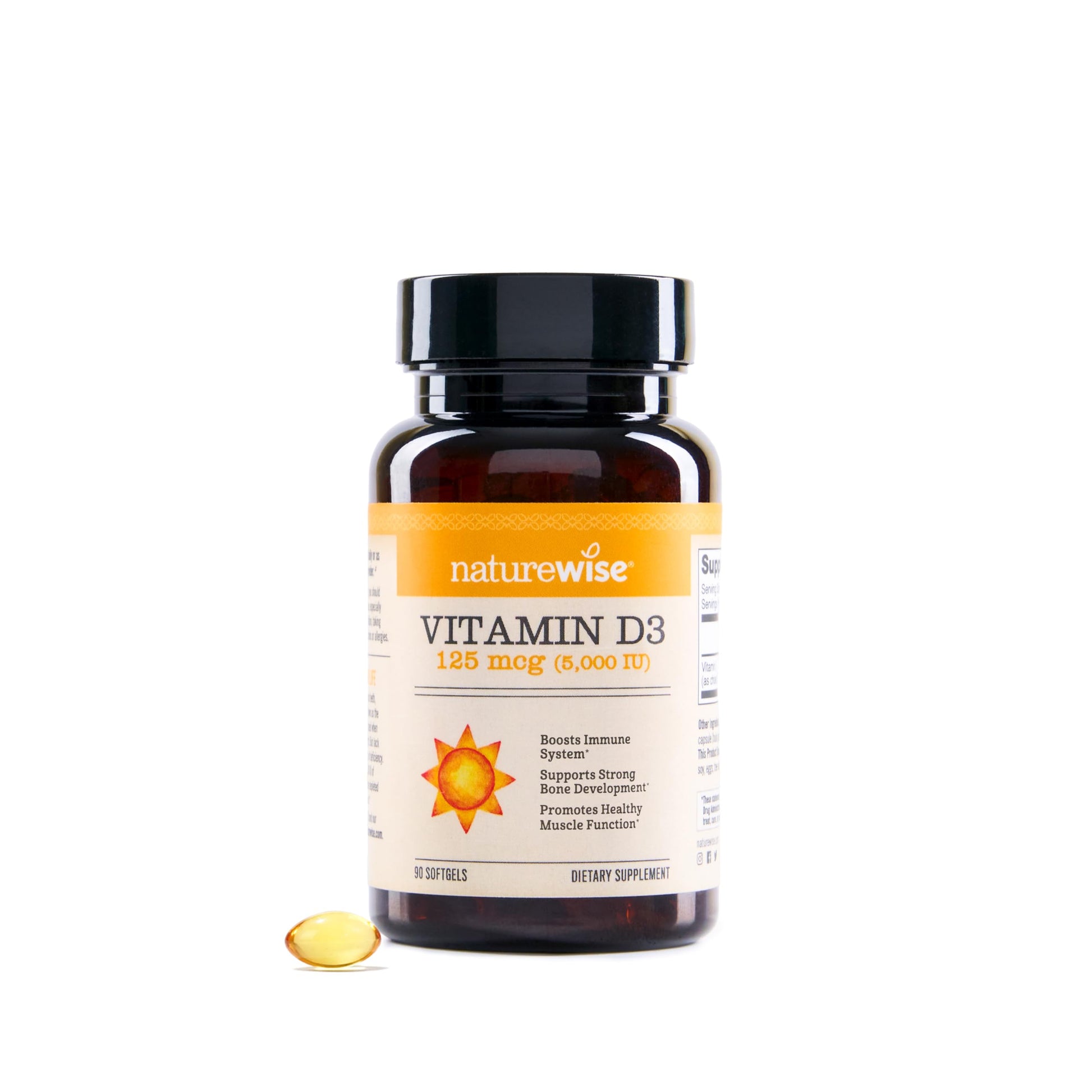 NatureWise Vitamin D3 5000IU Supplement Softgels 90