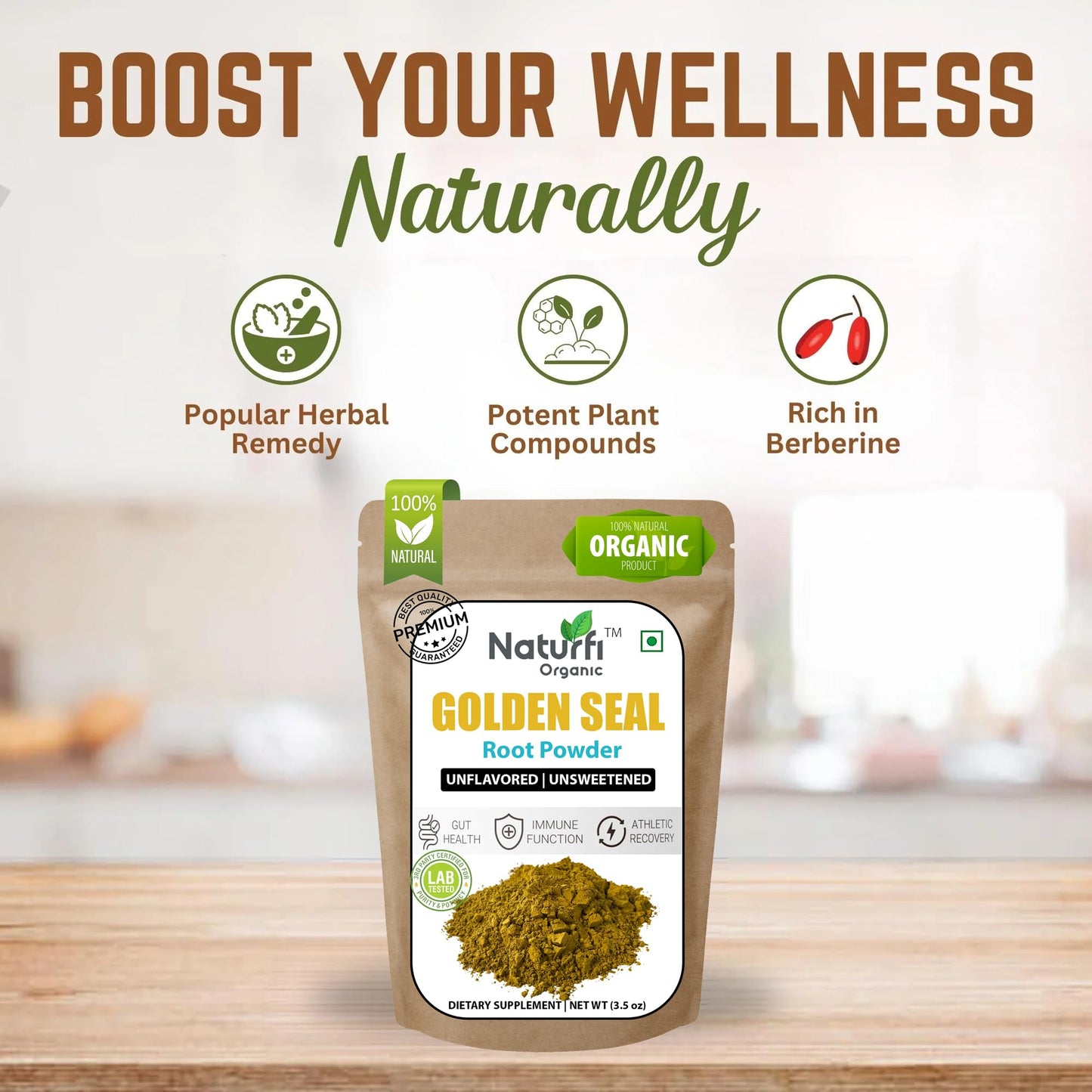 Naturfi Organic Goldenseal Powder 3.5 oz
