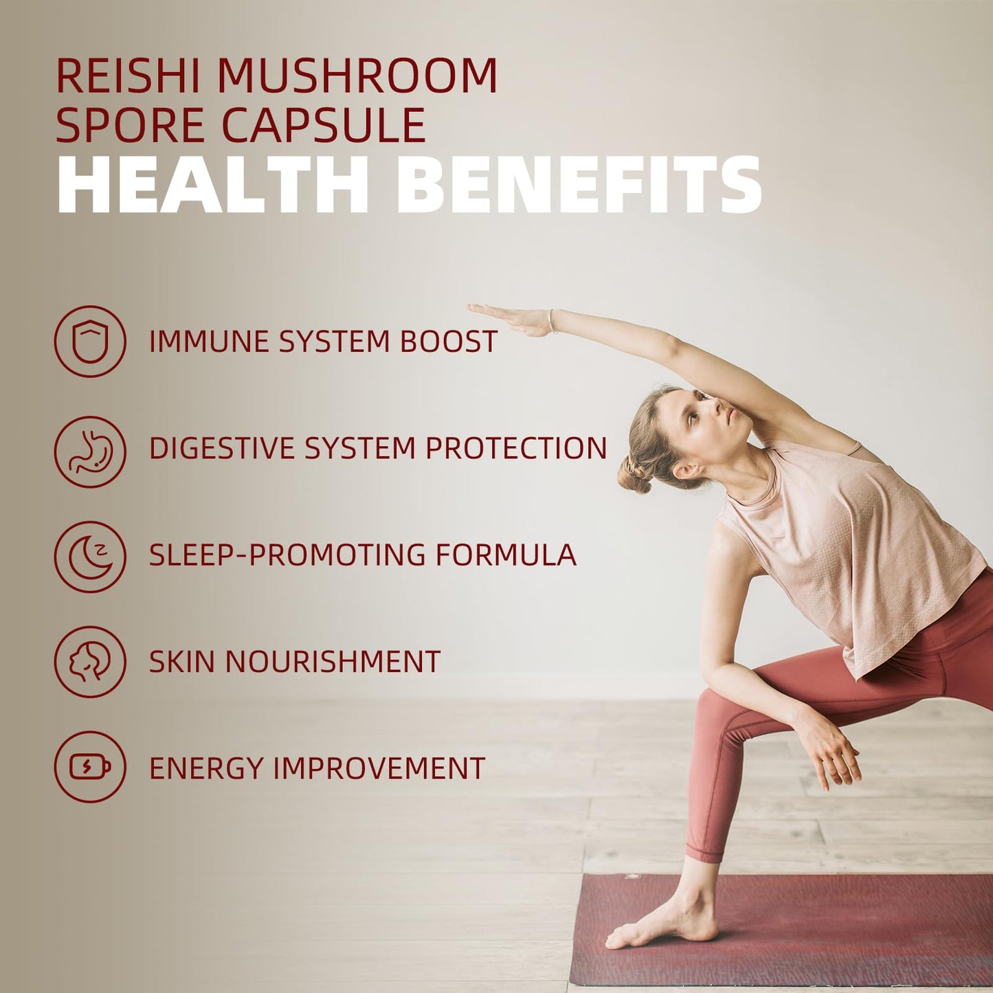 GANOHERB Organic Reishi Mushroom Capsules 60 Capsules