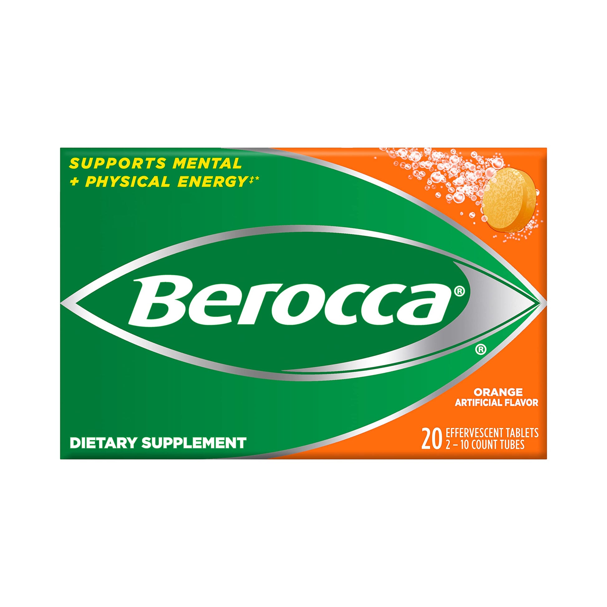 Berocca Orange Effervescent Tablets 20 Count