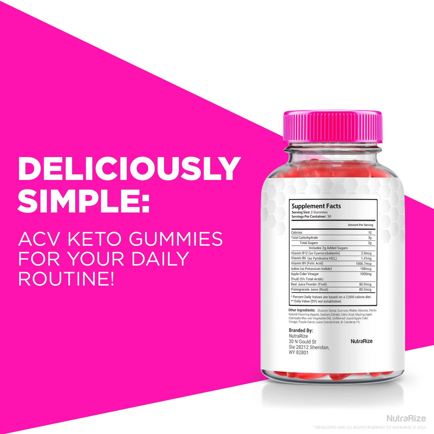 NutraRize Elite Burn Keto ACV Gummies 60 Count